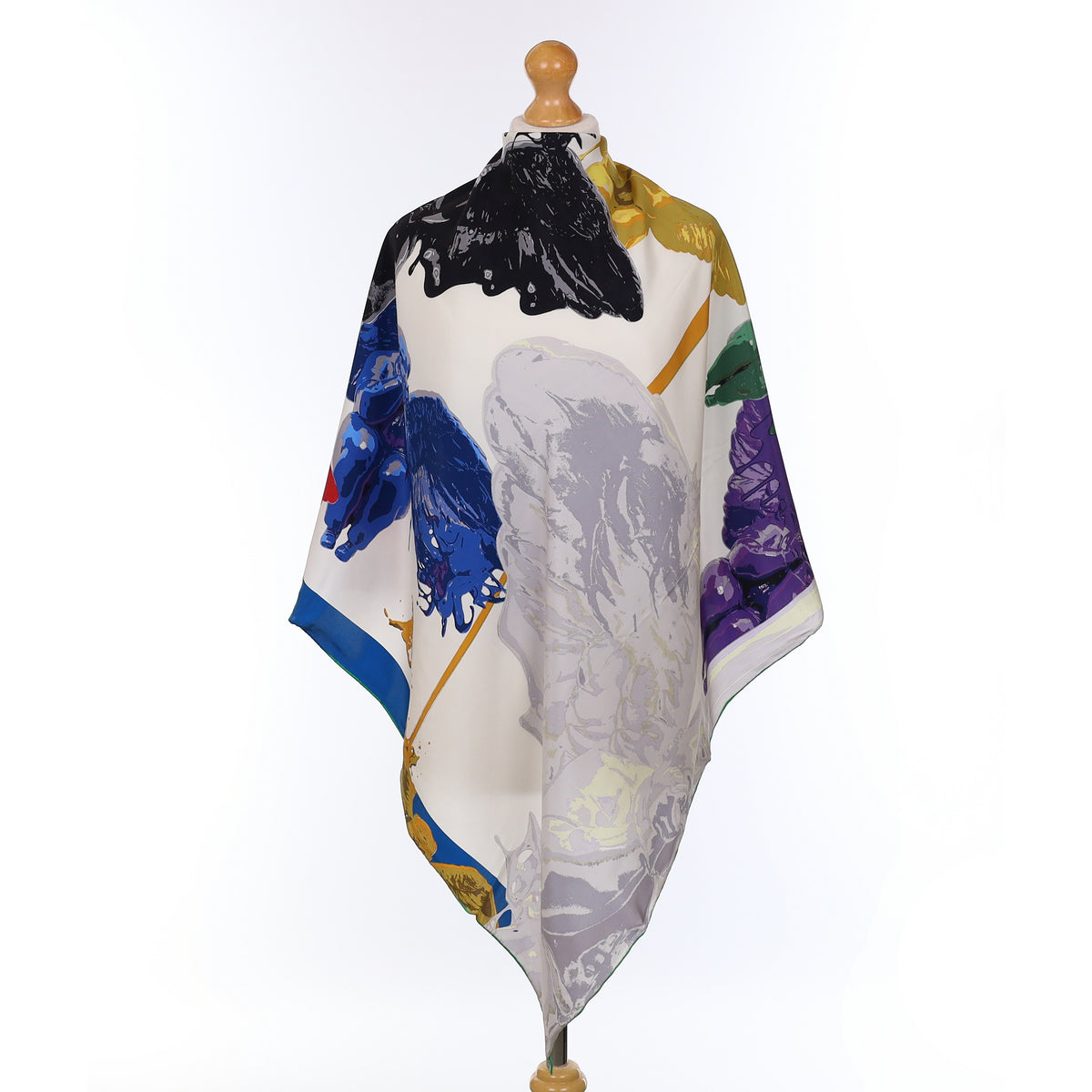Brand New Boxed Colourful Angels Design Silk Scarf