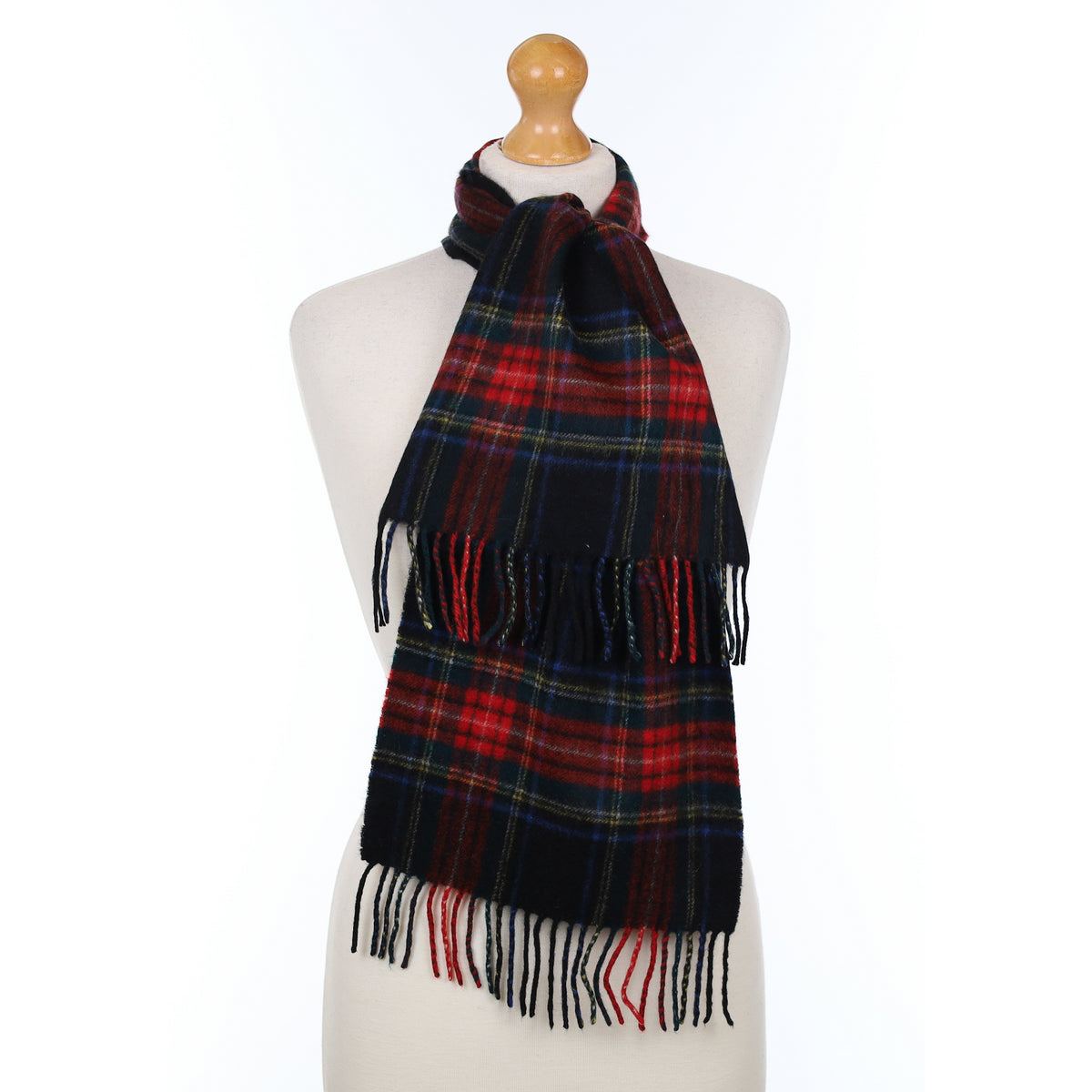 Red And Green Checked Cashmere Woven Scarf