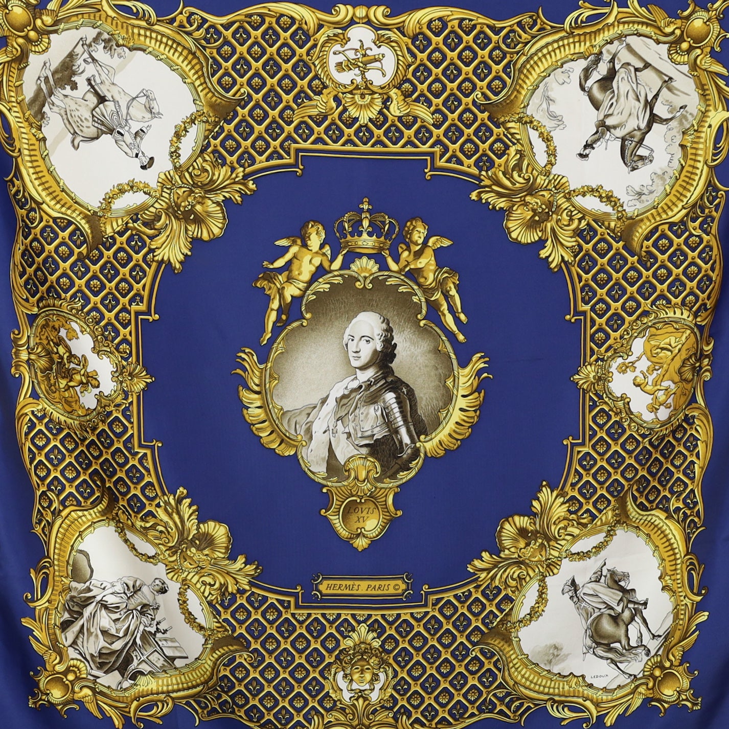 Hermès Lovis XV Silk Scarf Rare