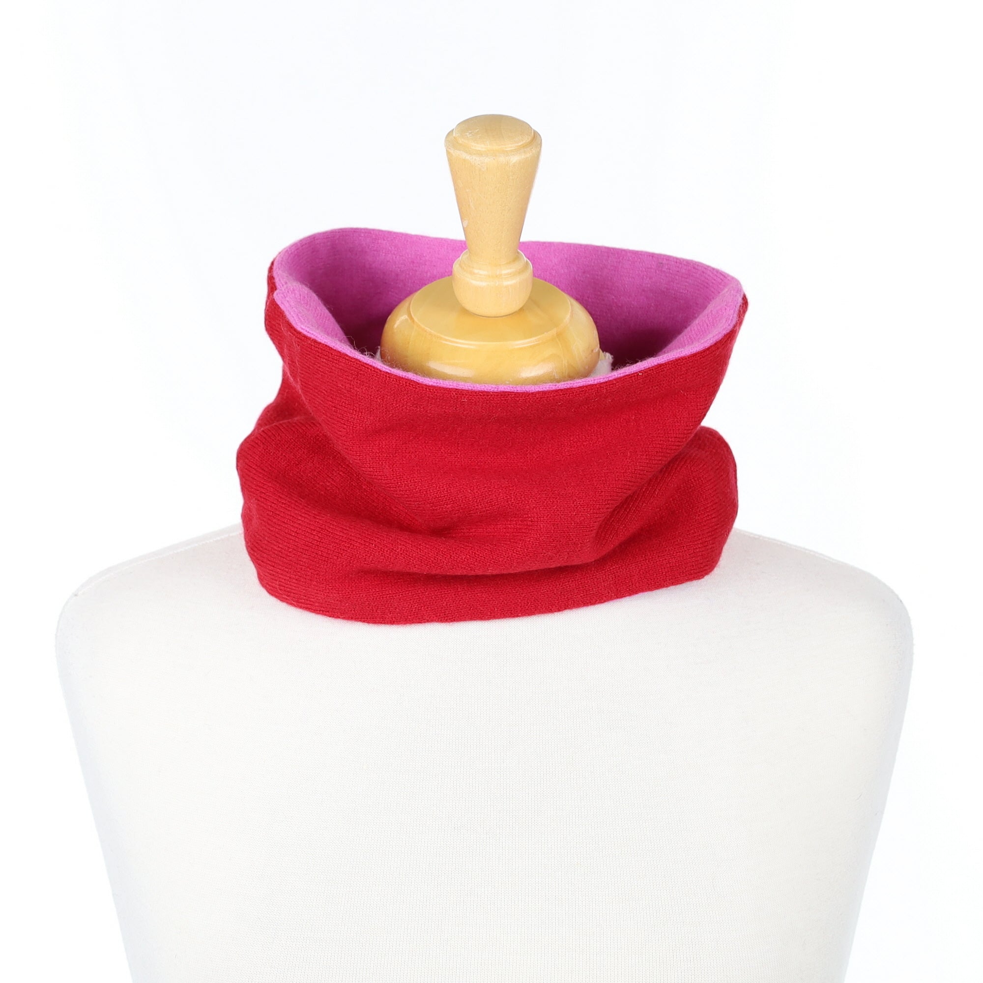Red and Deep Mauve Neck Warmer