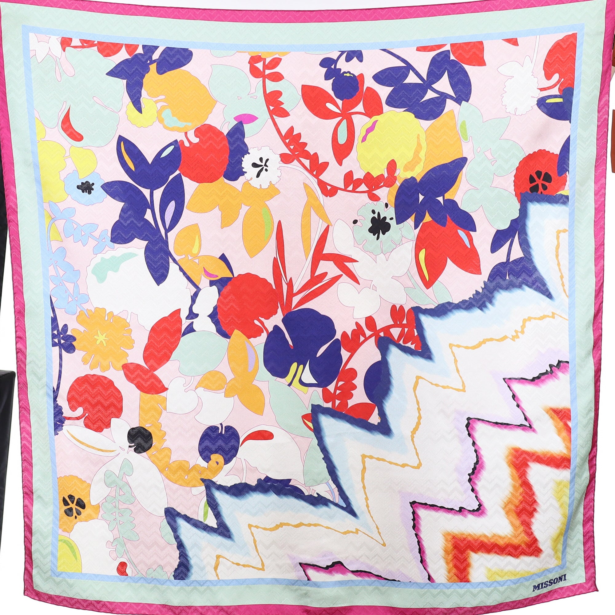 Brand New Missoni Multicoloured Abstract Silk Scarf