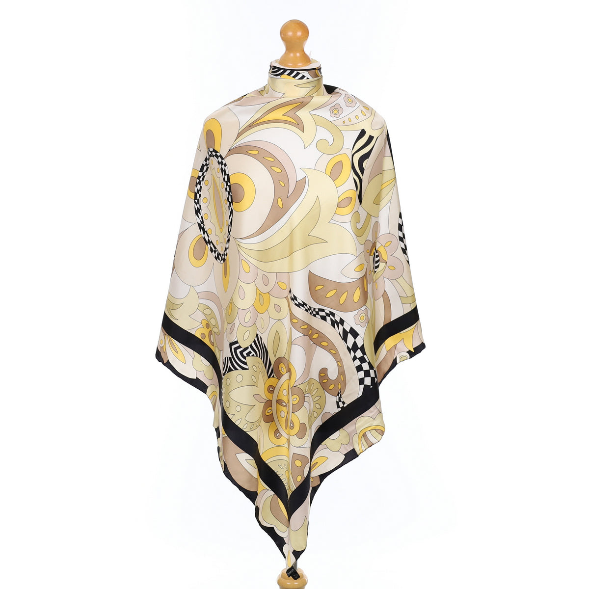 Codello Brown Foliate Silk Scarf