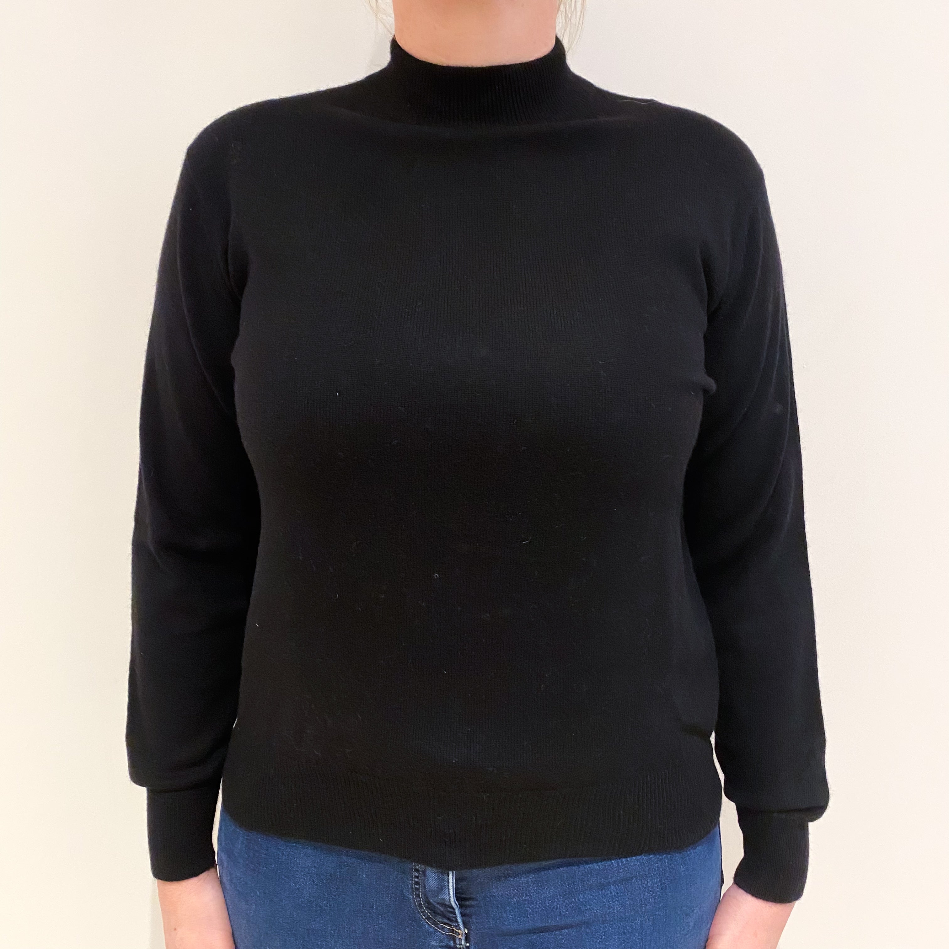 Black Cashmere Turtle Neck Jumper Large