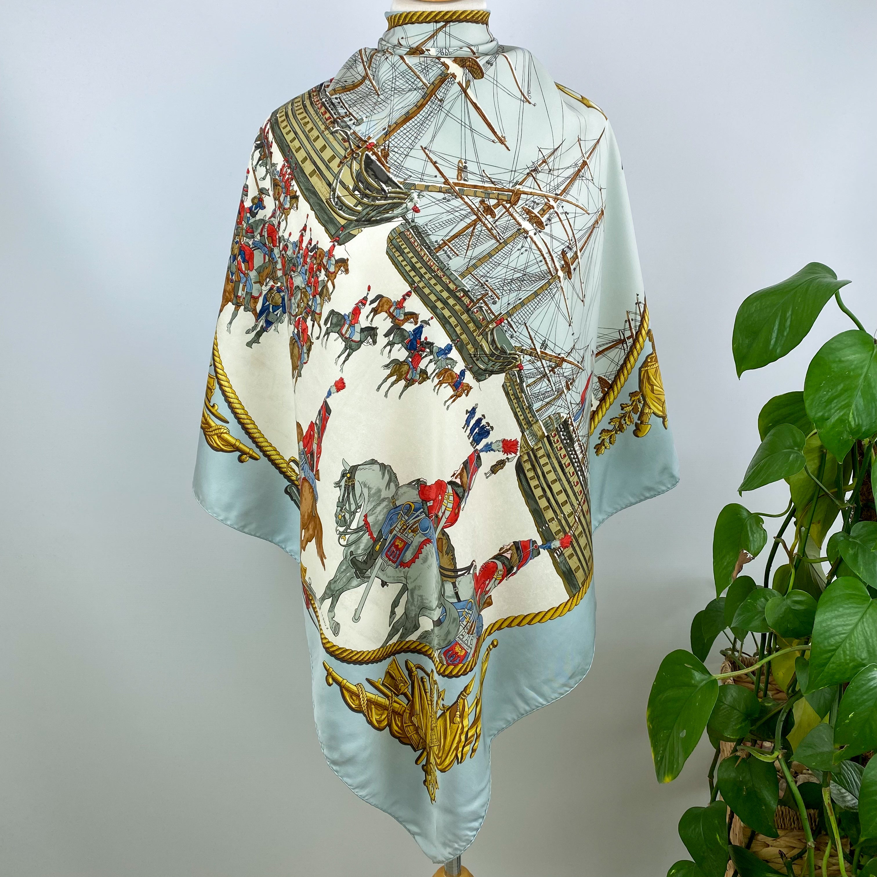 Hermès Marine Et Cavalerie Silk Scarf