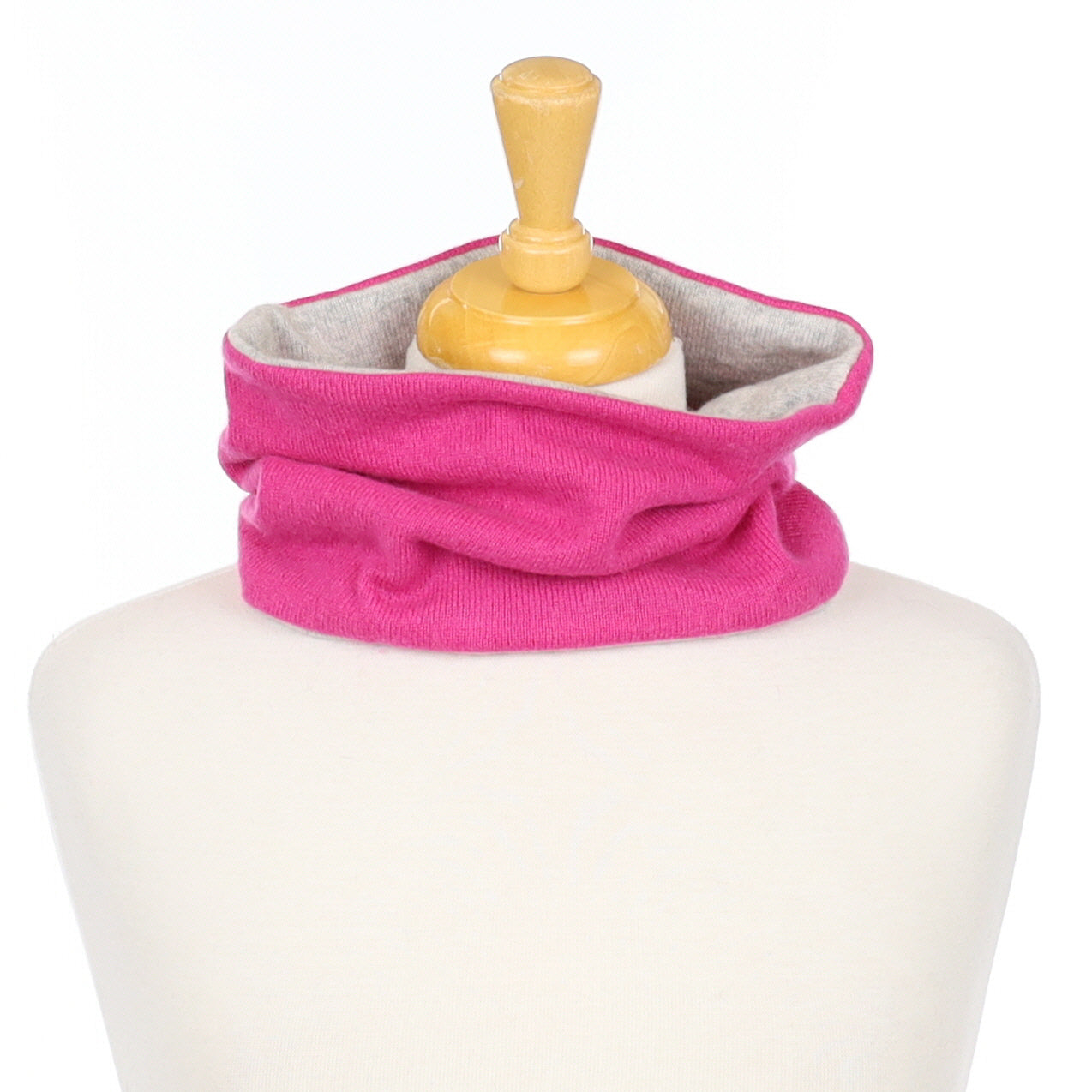 Fuchsia Pink and Smoke Grey Neck Warmer