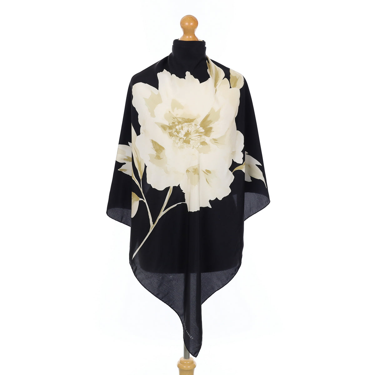 Laura Ashley Beige Floral Silk Scarf