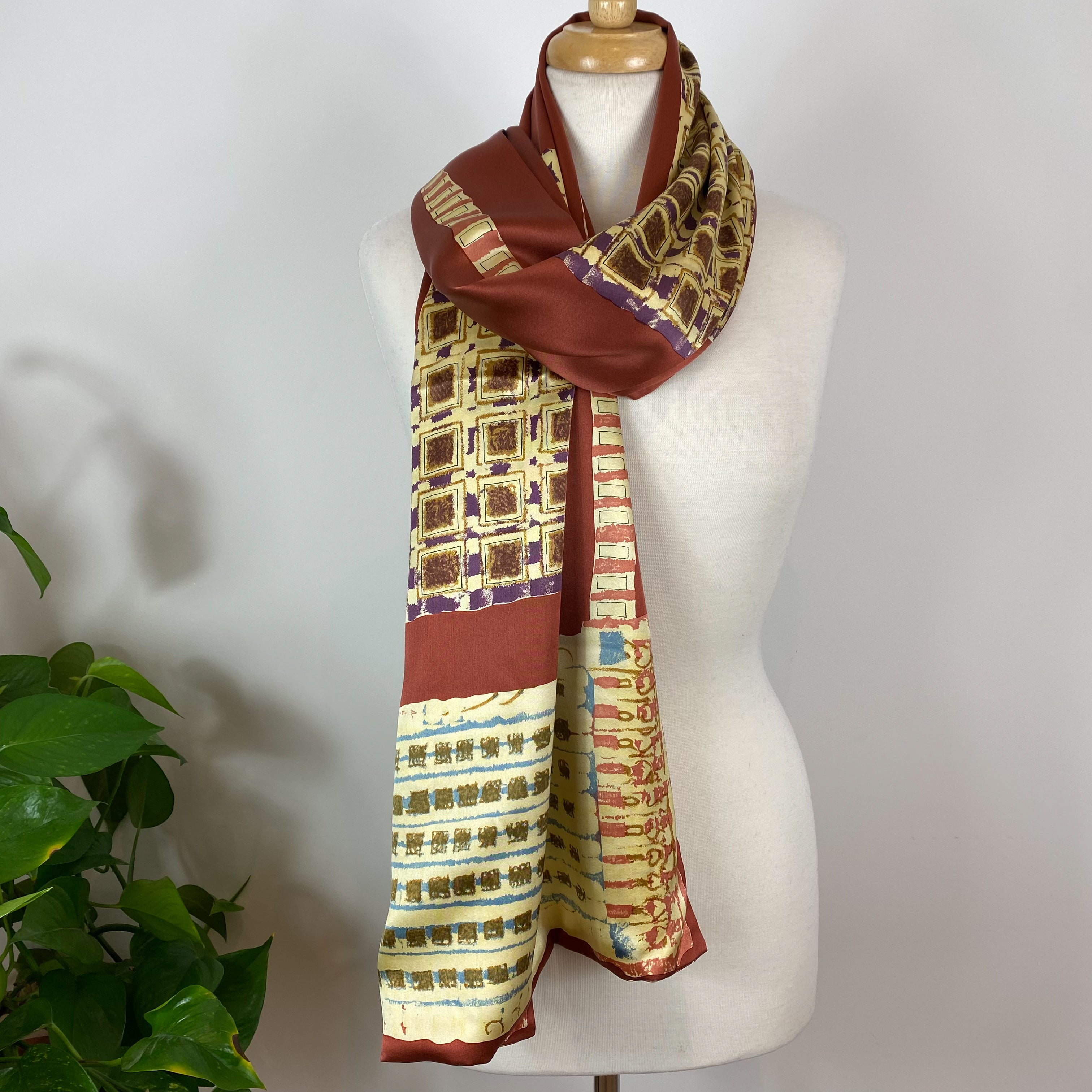 Fabulous Geometric Pattern Liberty Doubled Silk Scarf