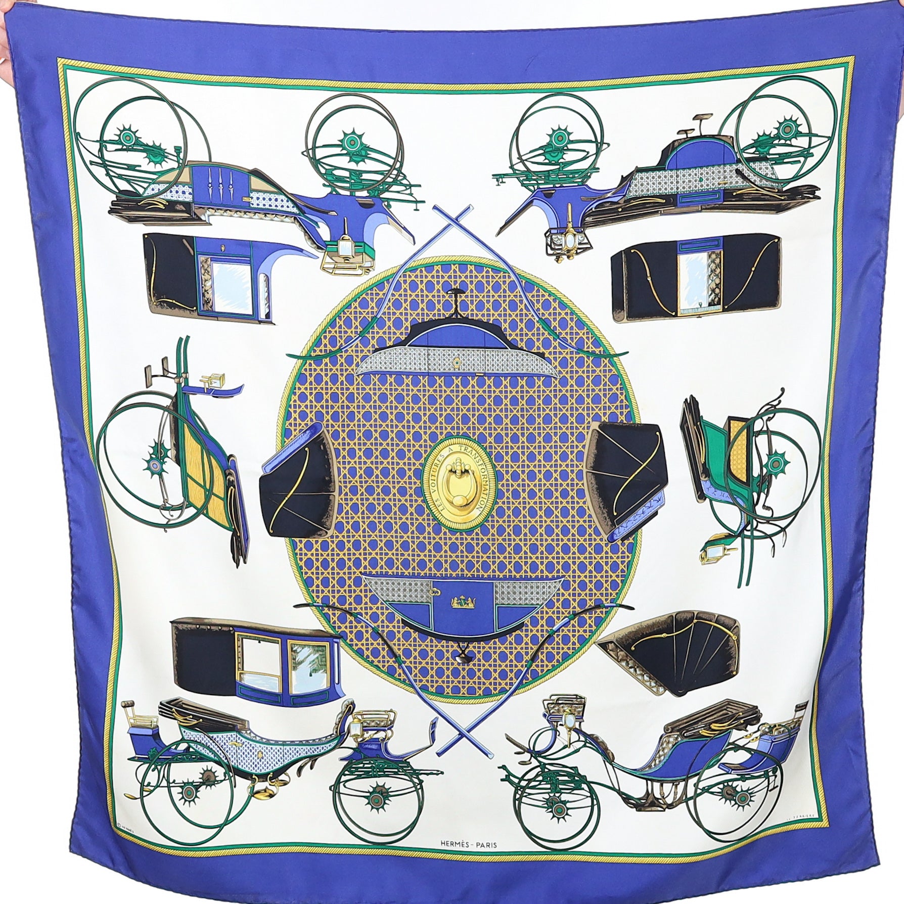 Hermès Les Voitures A Transformation Silk Scarf