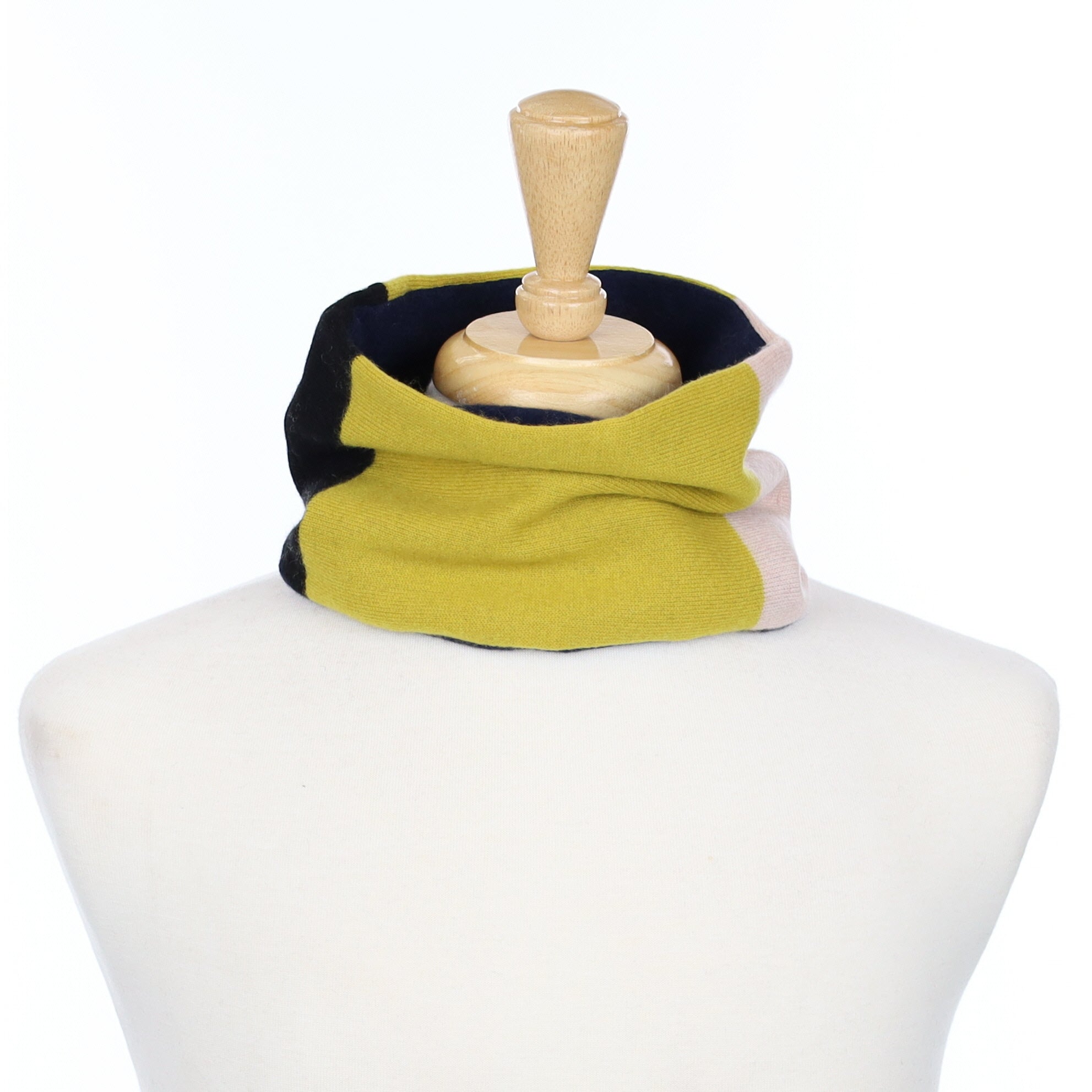 Navy Mustard and Pink Neck Warmer