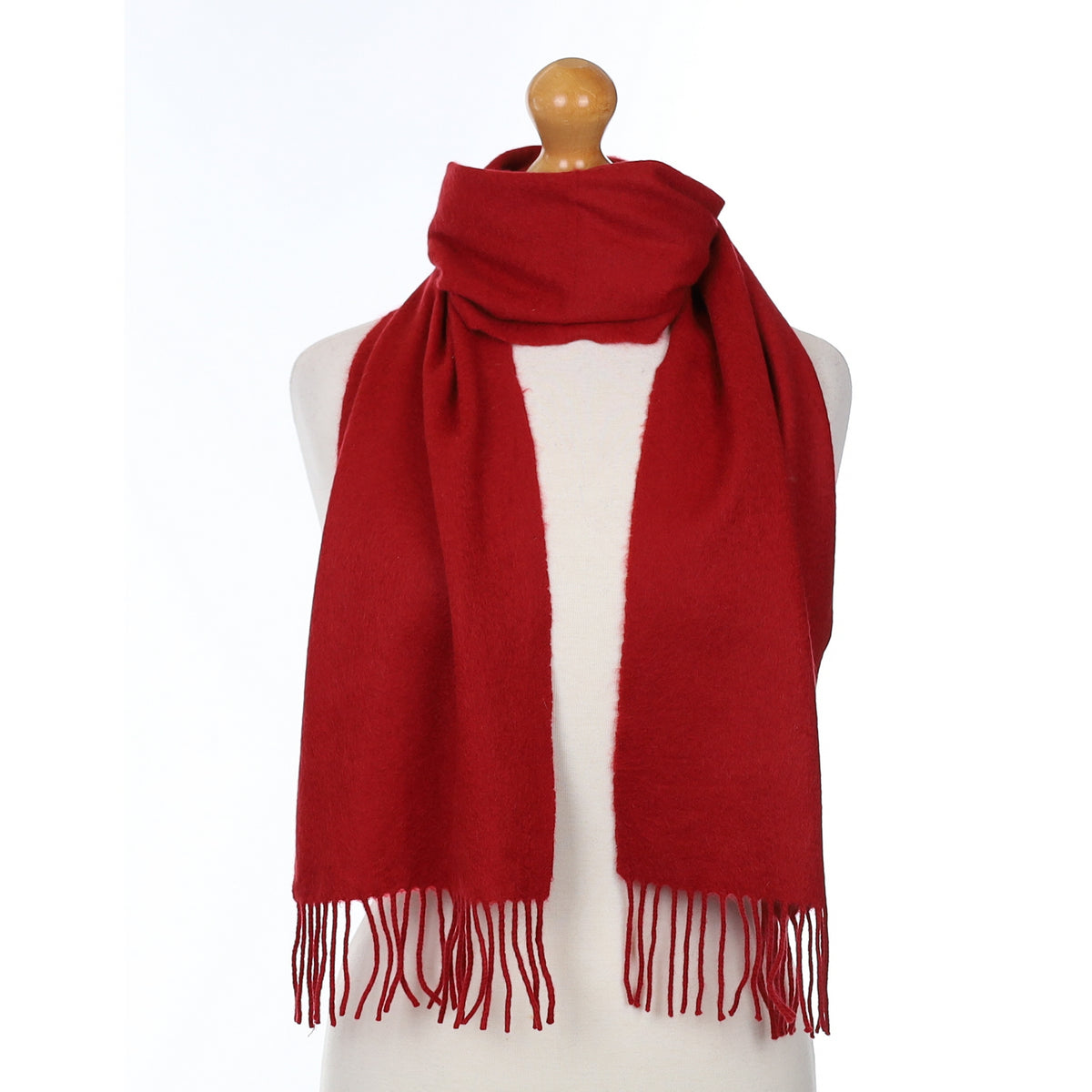 Tomato Red Cashmere Woven Scarf