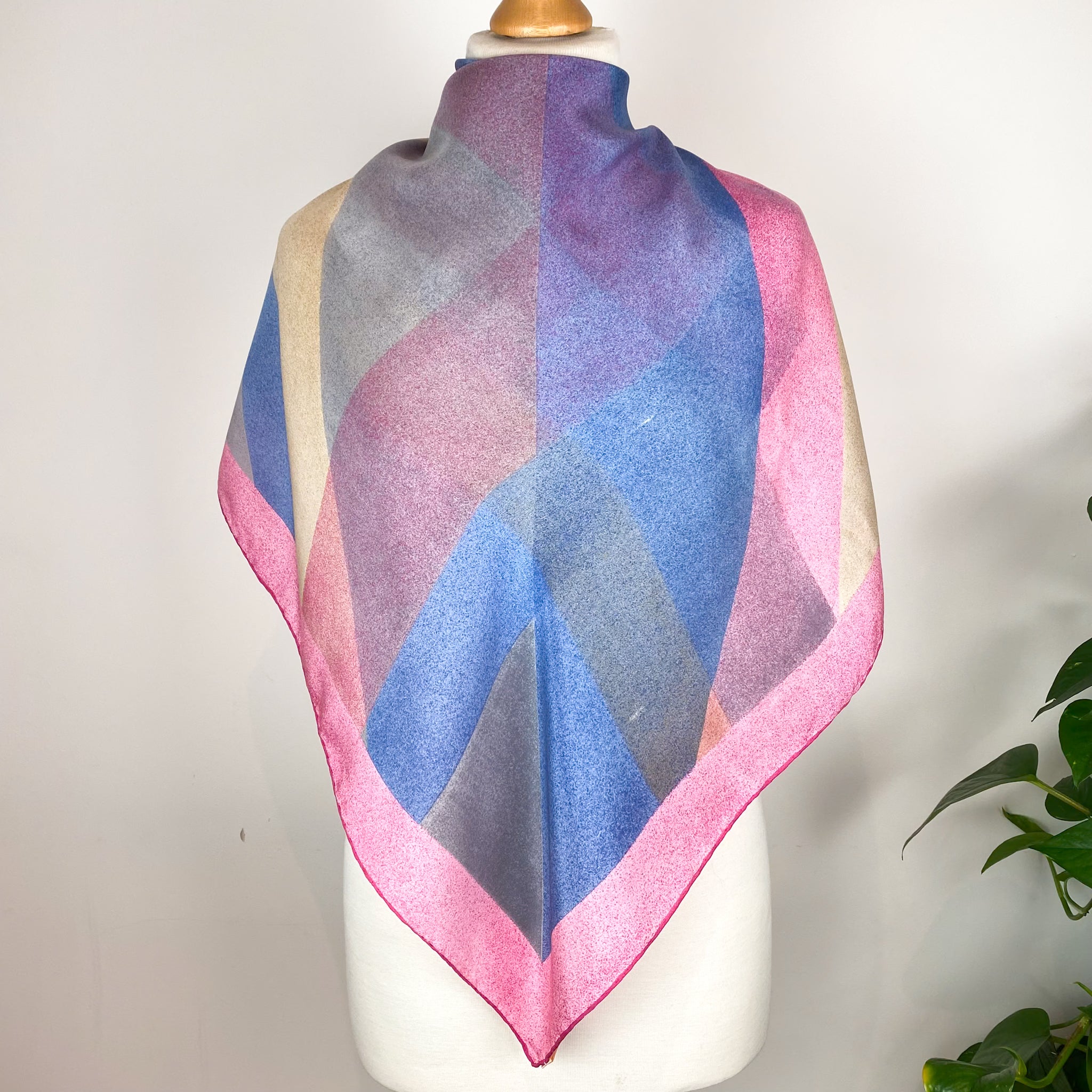 Unworn 1970s Allander Abstract Vintage Silk Scarf