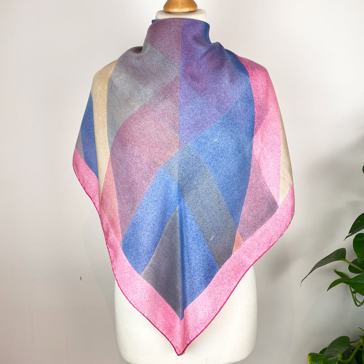 Unworn 1970s Allander Abstract Vintage Silk Scarf