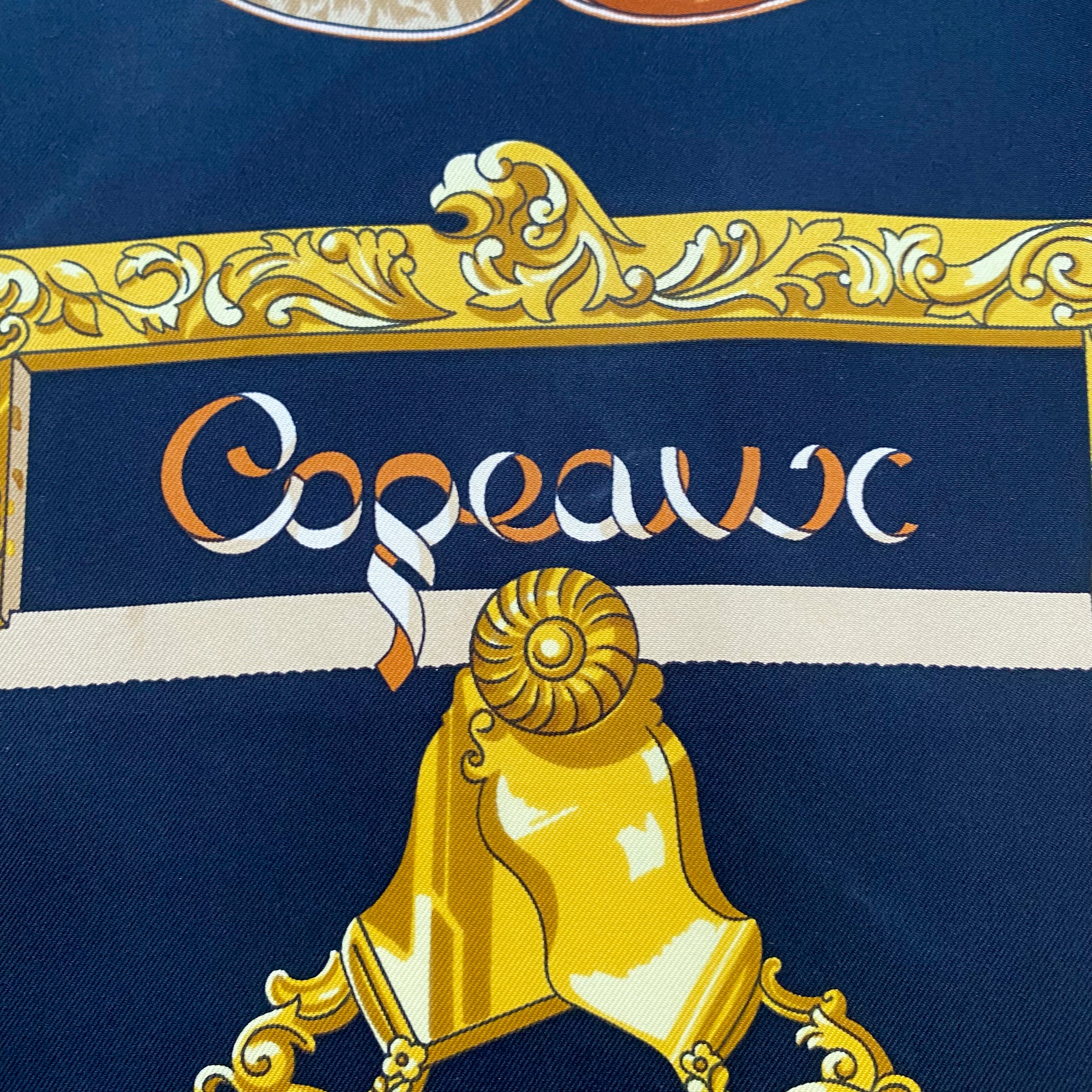 Hermes Copeaux 1998 Designer Silk Scarf