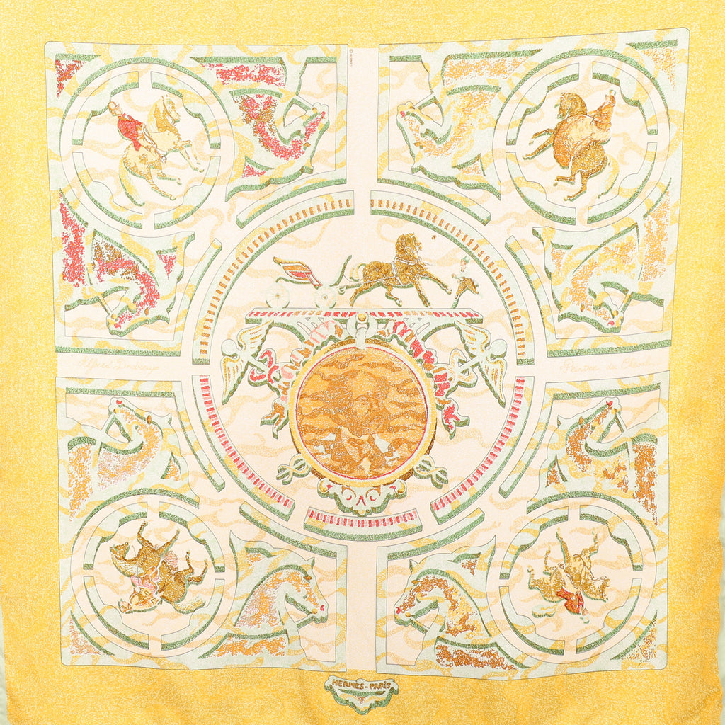 Hermès Alfred de Dreux Peintre du Cheval Silk Scarf