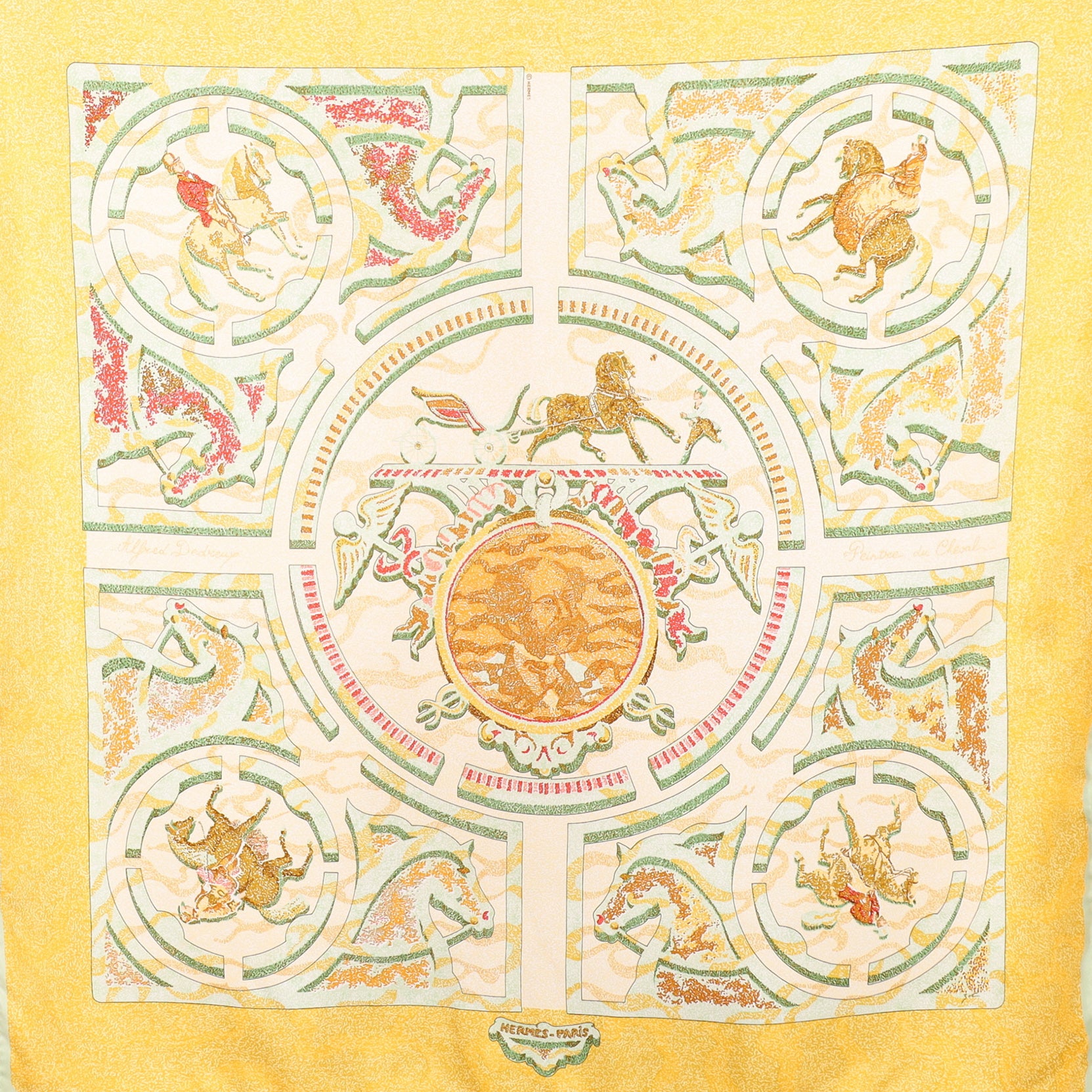 Hermès Alfred de Dreux Peintre du Cheval Silk Scarf