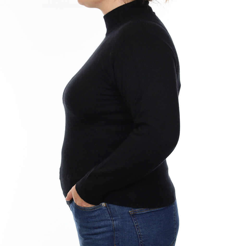 Black Cashmere Turtle Neck Jumper Large