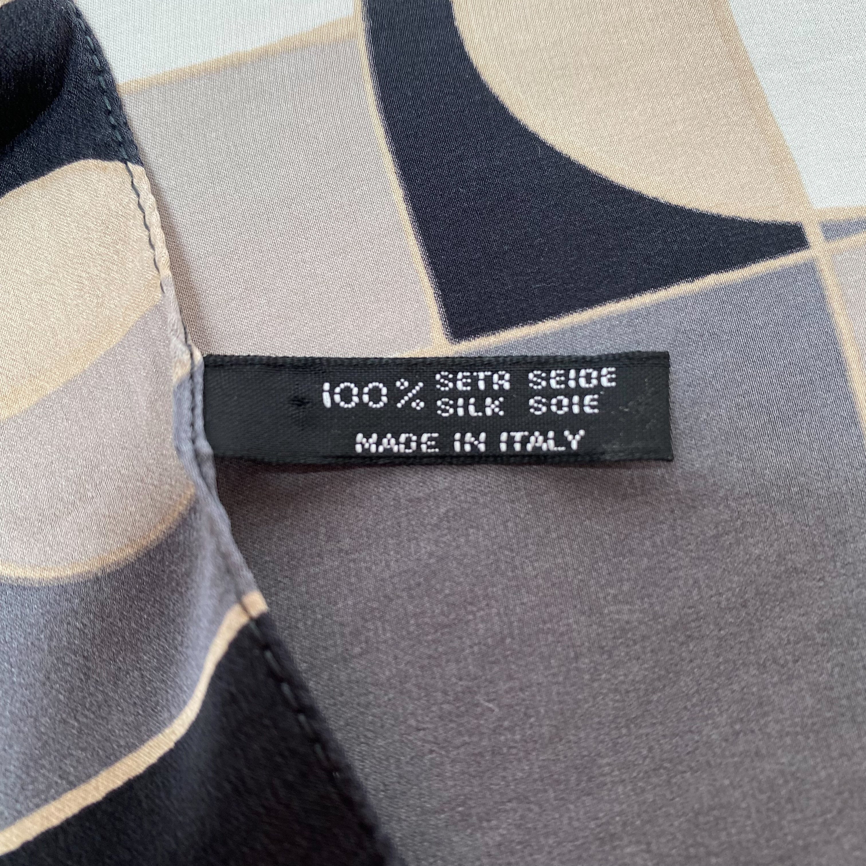 Modern Geometric Italian Silk Scarf
