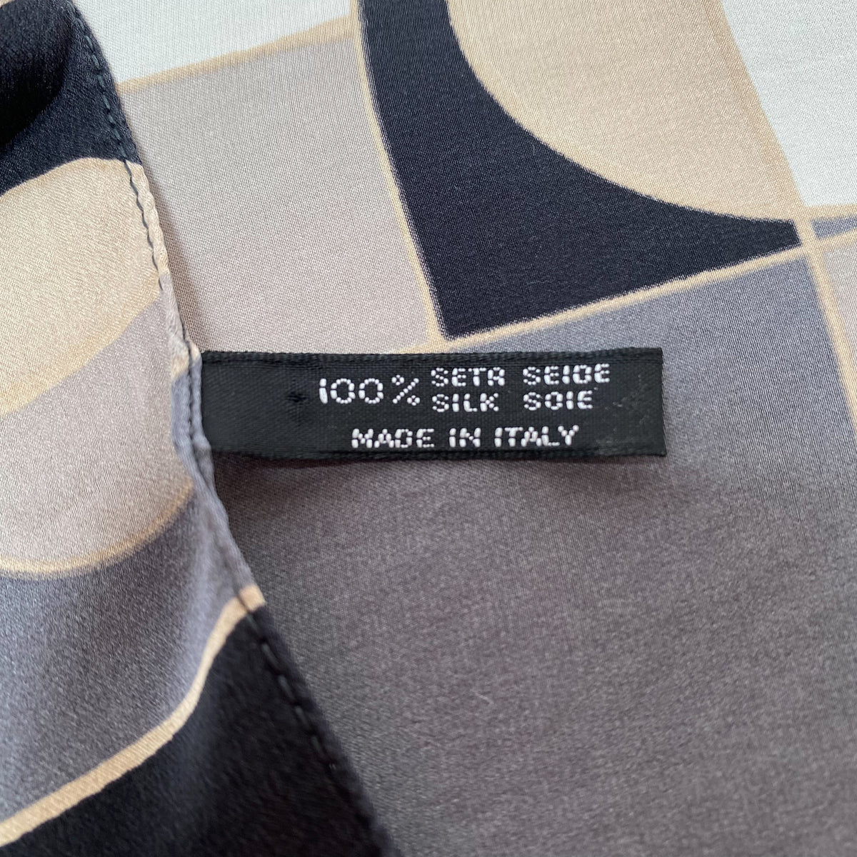 Modern Geometric Italian Silk Scarf