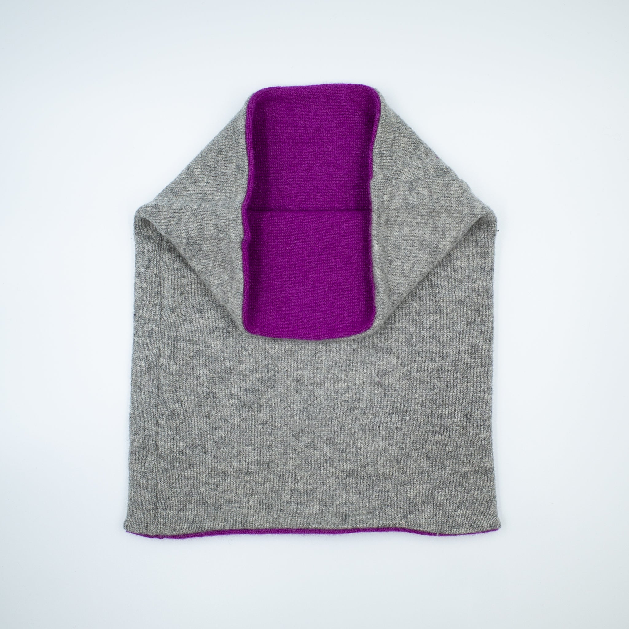 Smoke Grey and Magenta Luxury Double Layered Snood