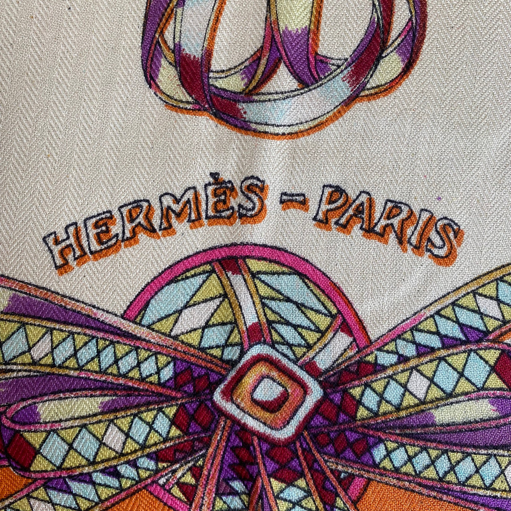 Hermès Les Rubans du Cheval Silk and Cashmere 120 Scarf