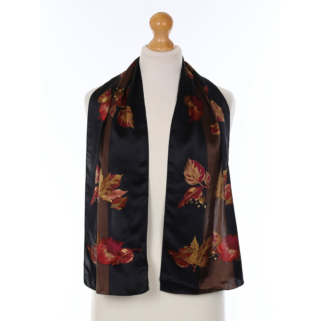 Liz Claiborne Autumnal Leaves Vintage Silk Scarf