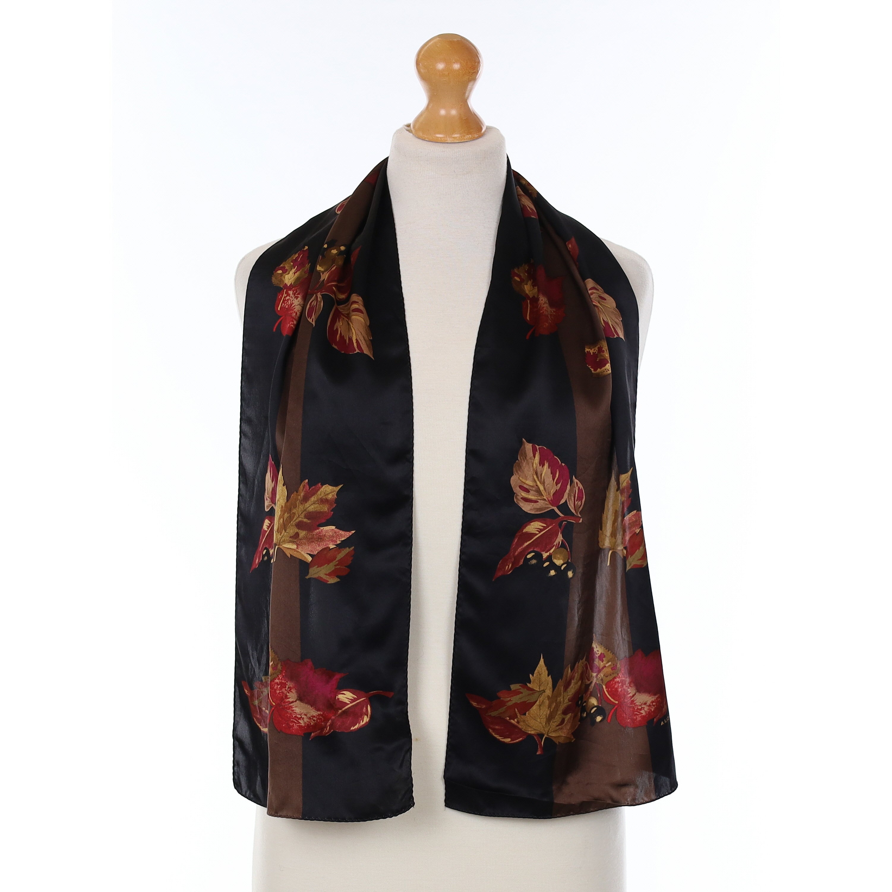 Liz Claiborne Autumnal Leaves Vintage Silk Scarf