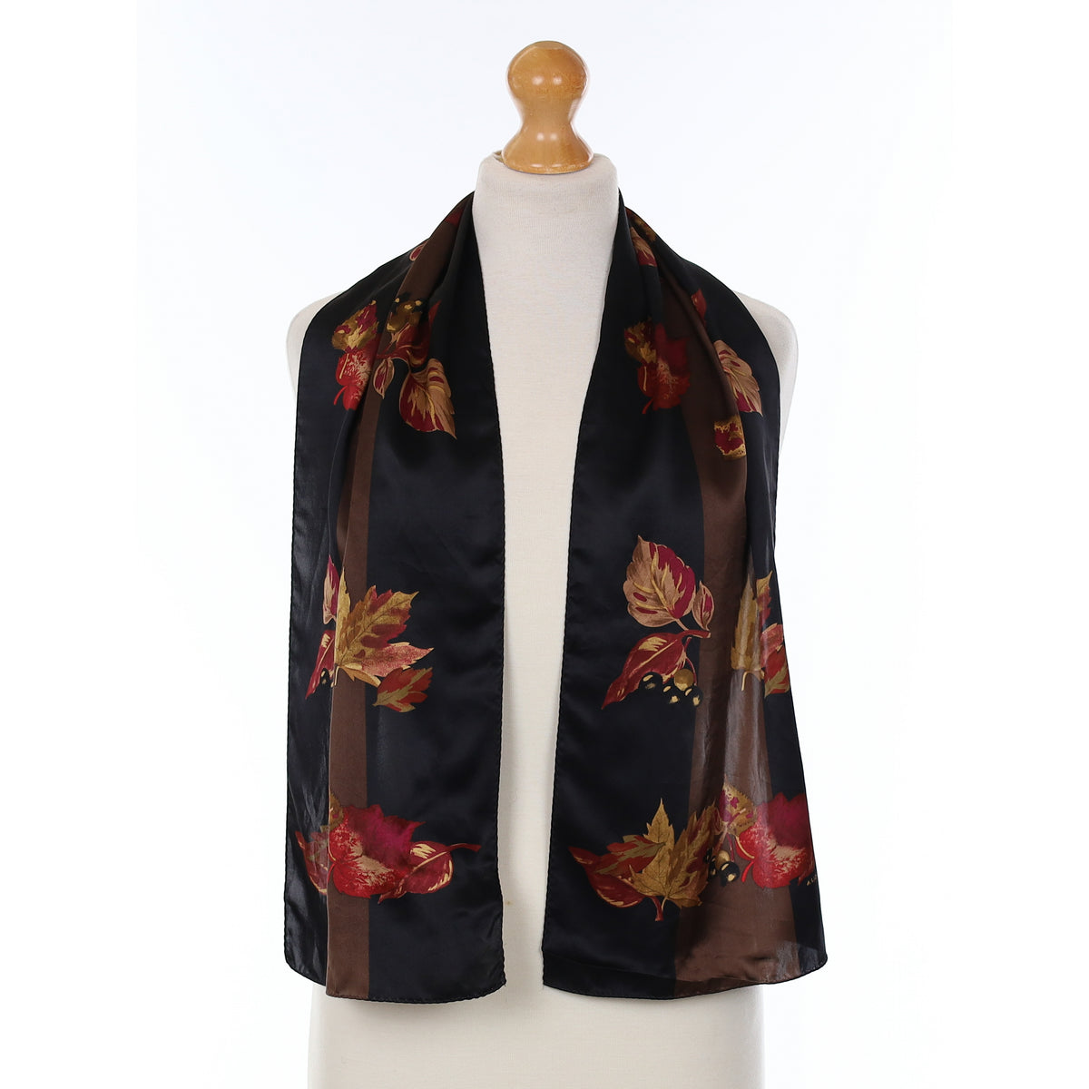 Liz Claiborne Autumnal Leaves Vintage Silk Scarf