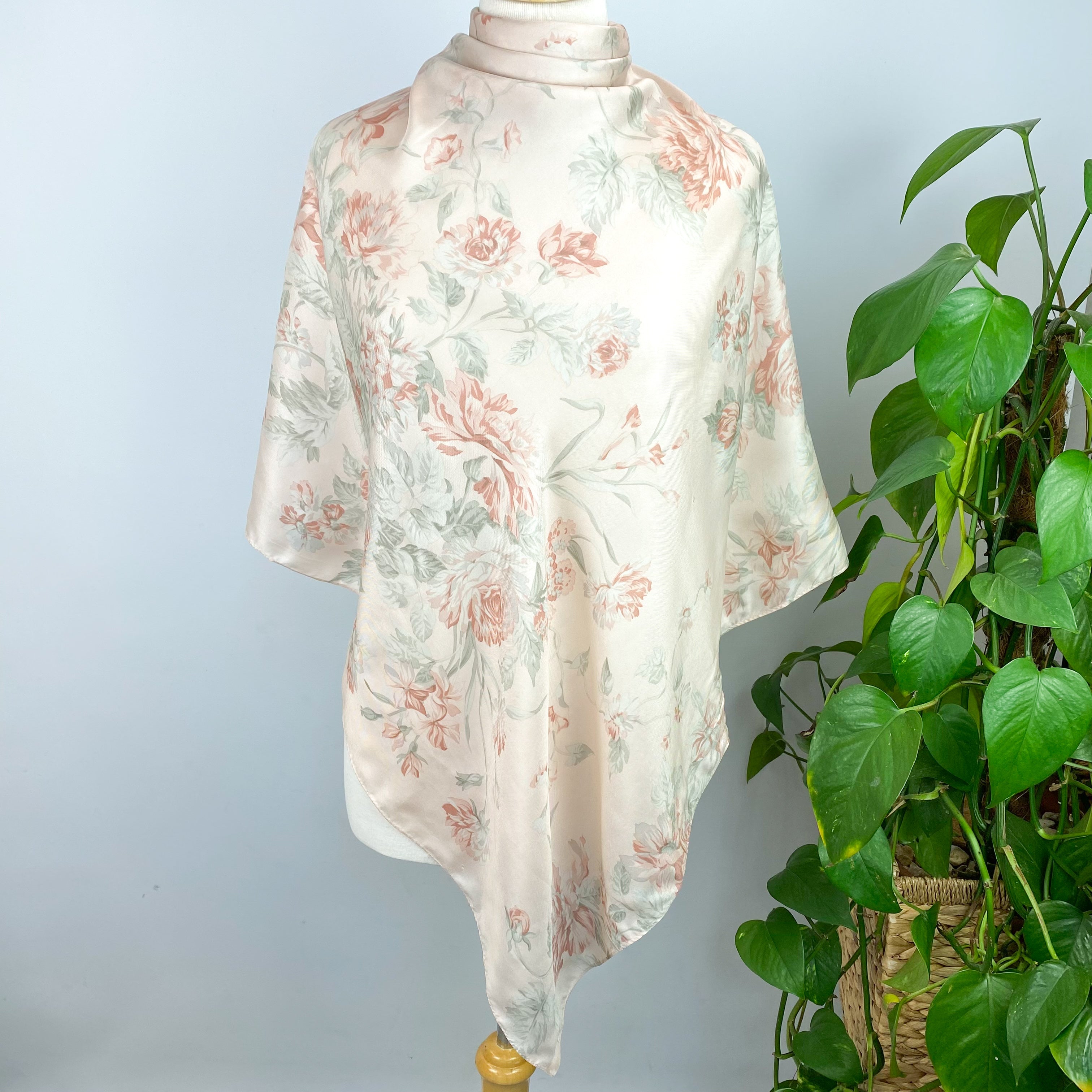 Pretty Pastel Vintage Silk Scarf