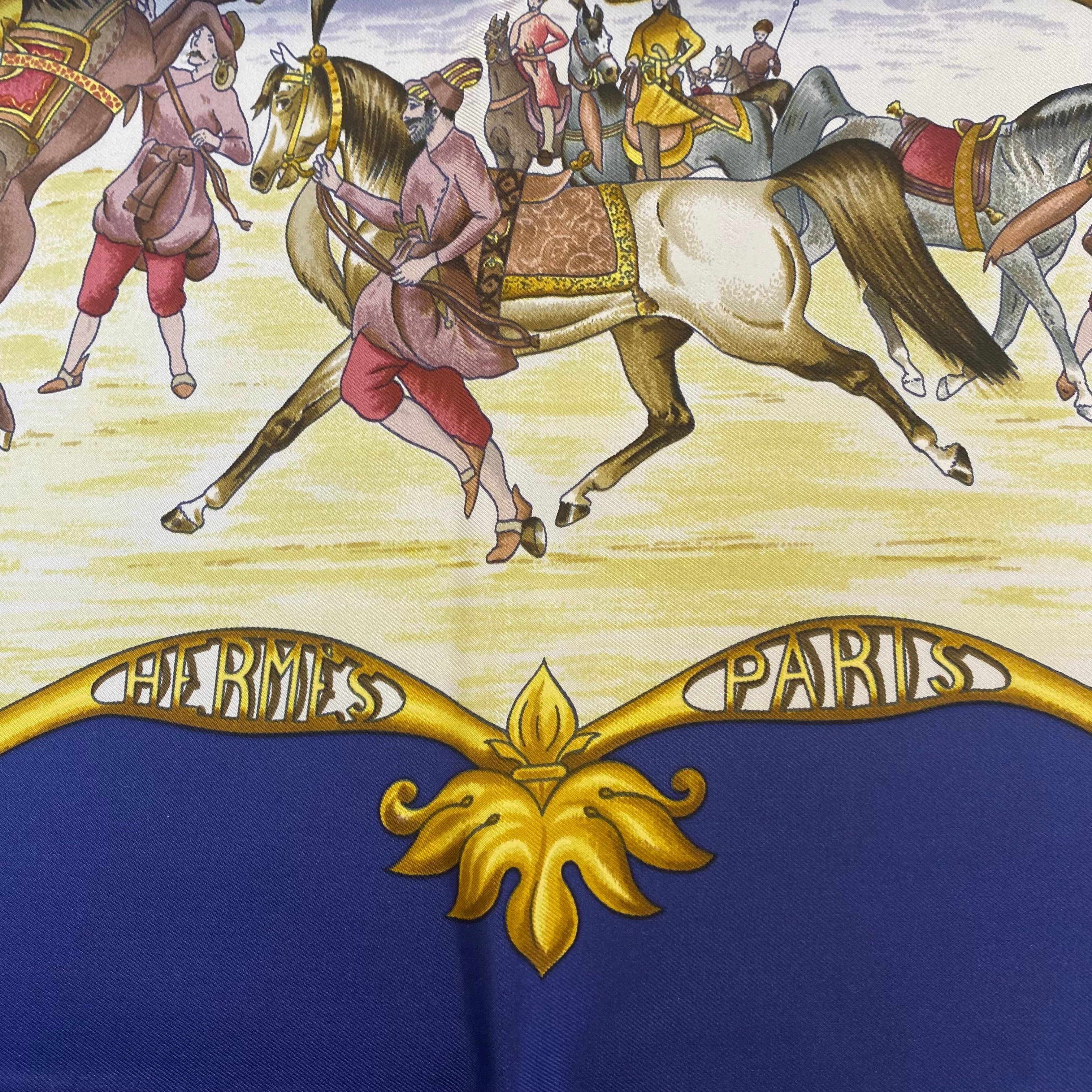 Brand New Boxed Hermès Les Chevaux des Moghols Boxed Silk Scarf