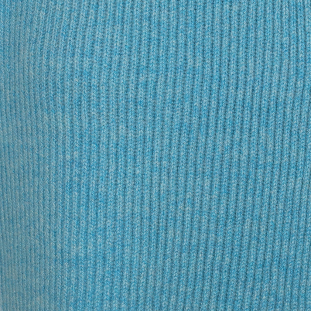 Brand New Scottish Aqua Blue Rib Cashmere Scarf