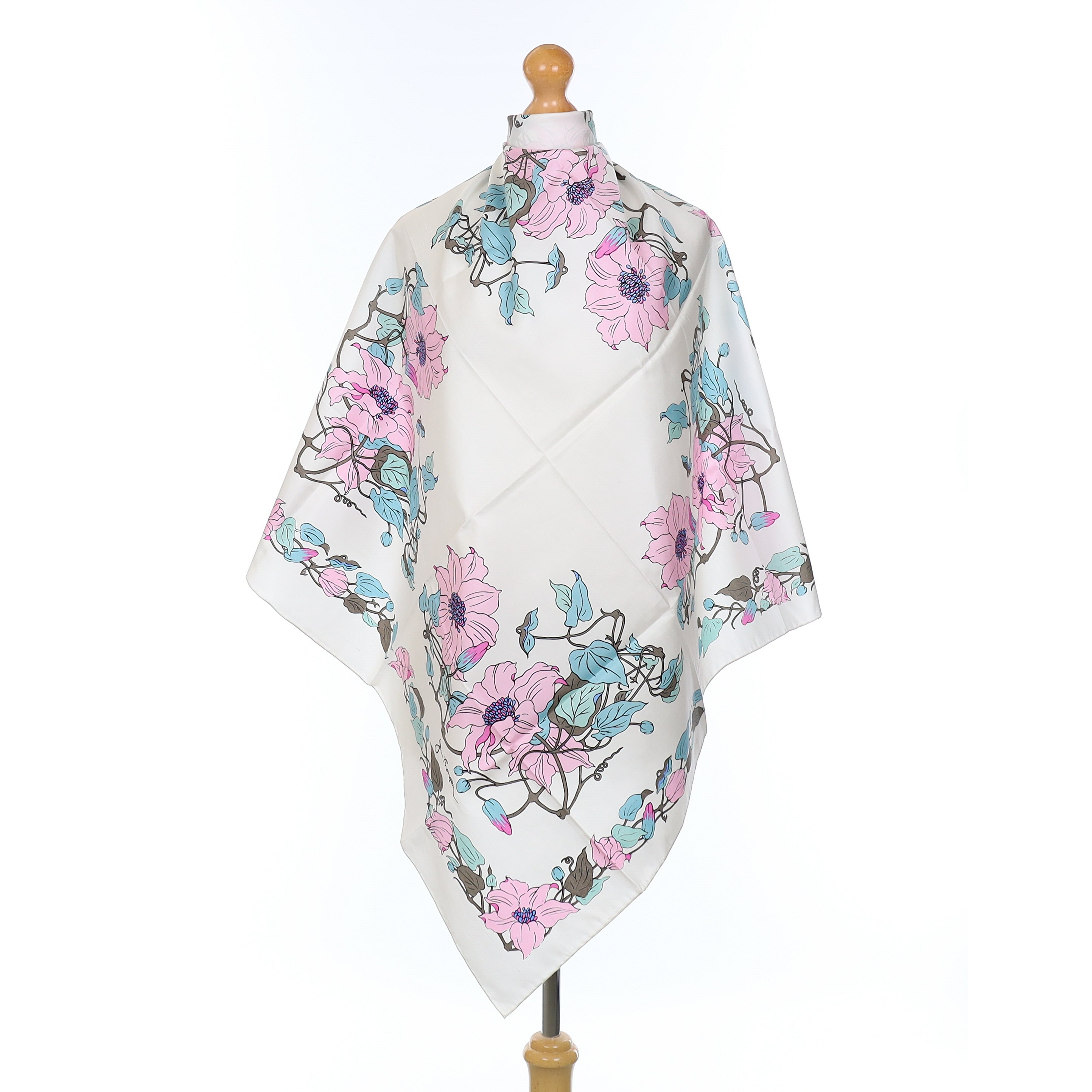 Brand New Jim Thompson Pink Floral Silk Scarf