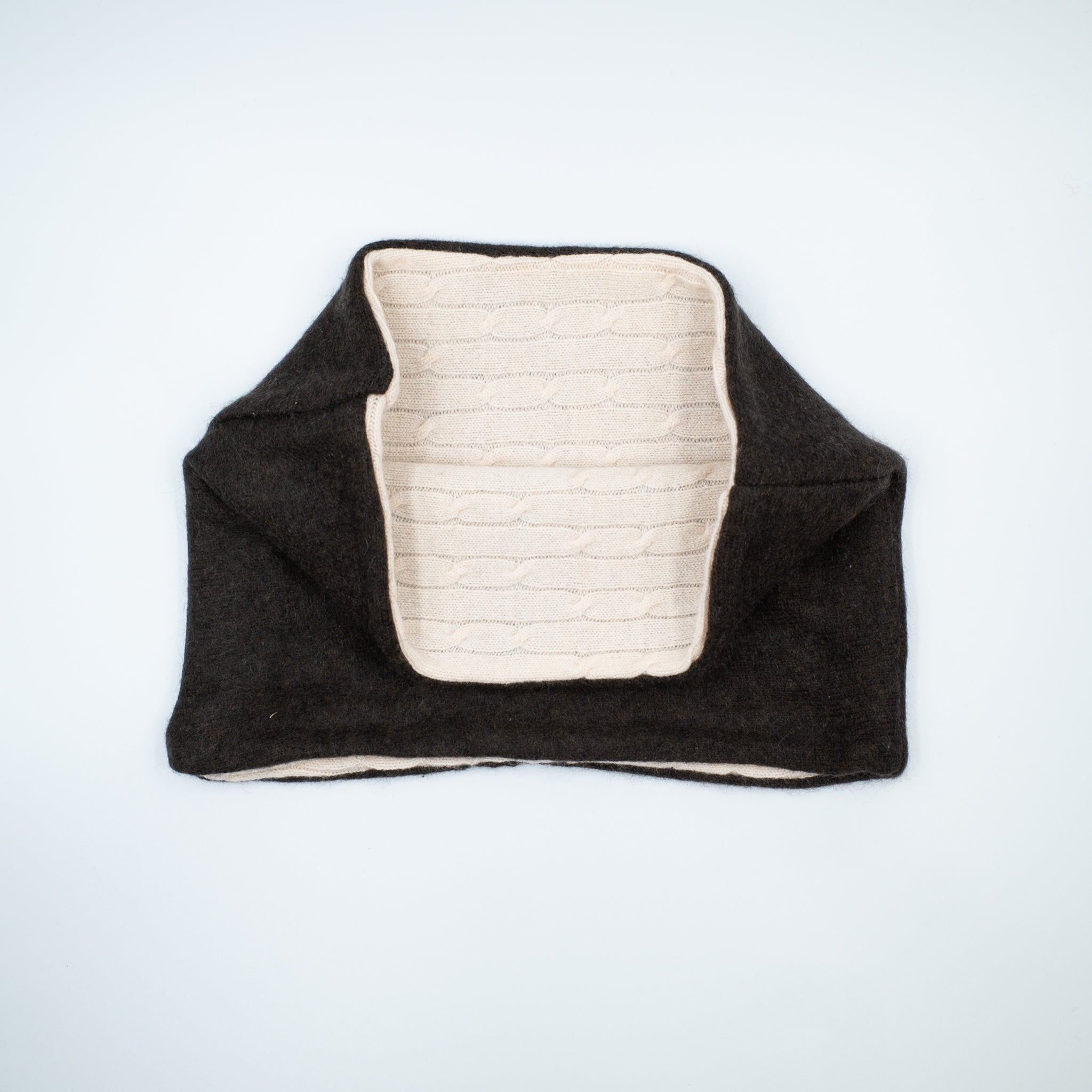Chocolate and Ivory Cable Neck Warmer