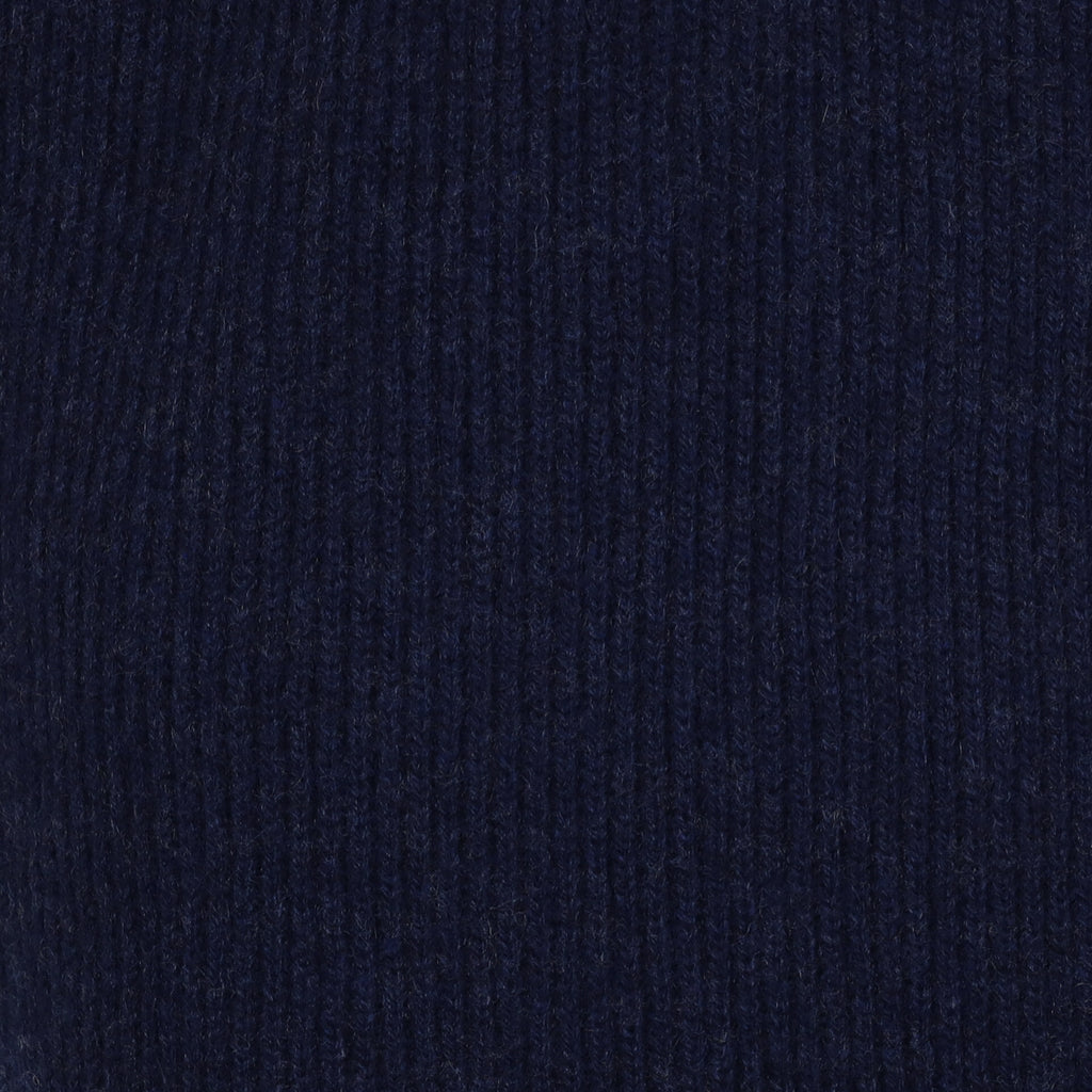Brand New Scottish Navy Blue Rib Cashmere Scarf