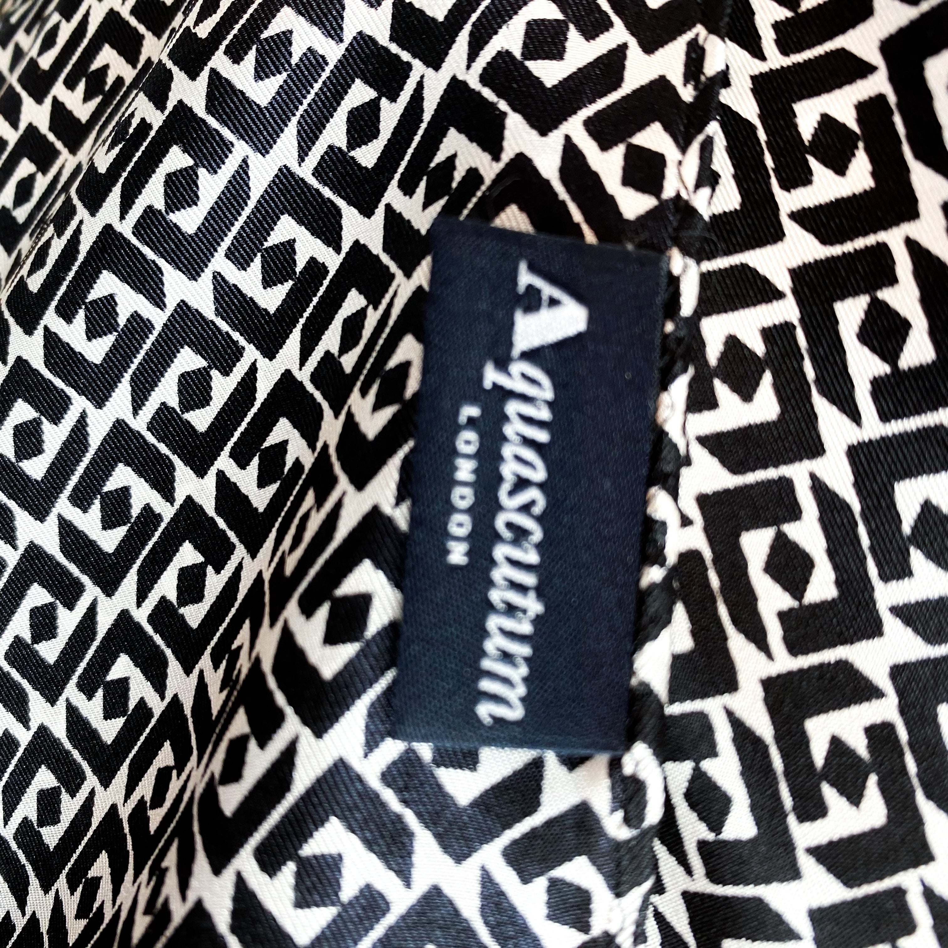 Aquascutum Monochrome Long Designer Silk Scarf
