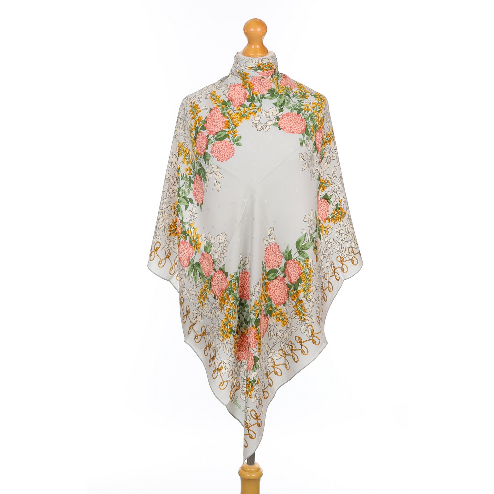 Nina Ricci Floral Vintage Silk Scarf