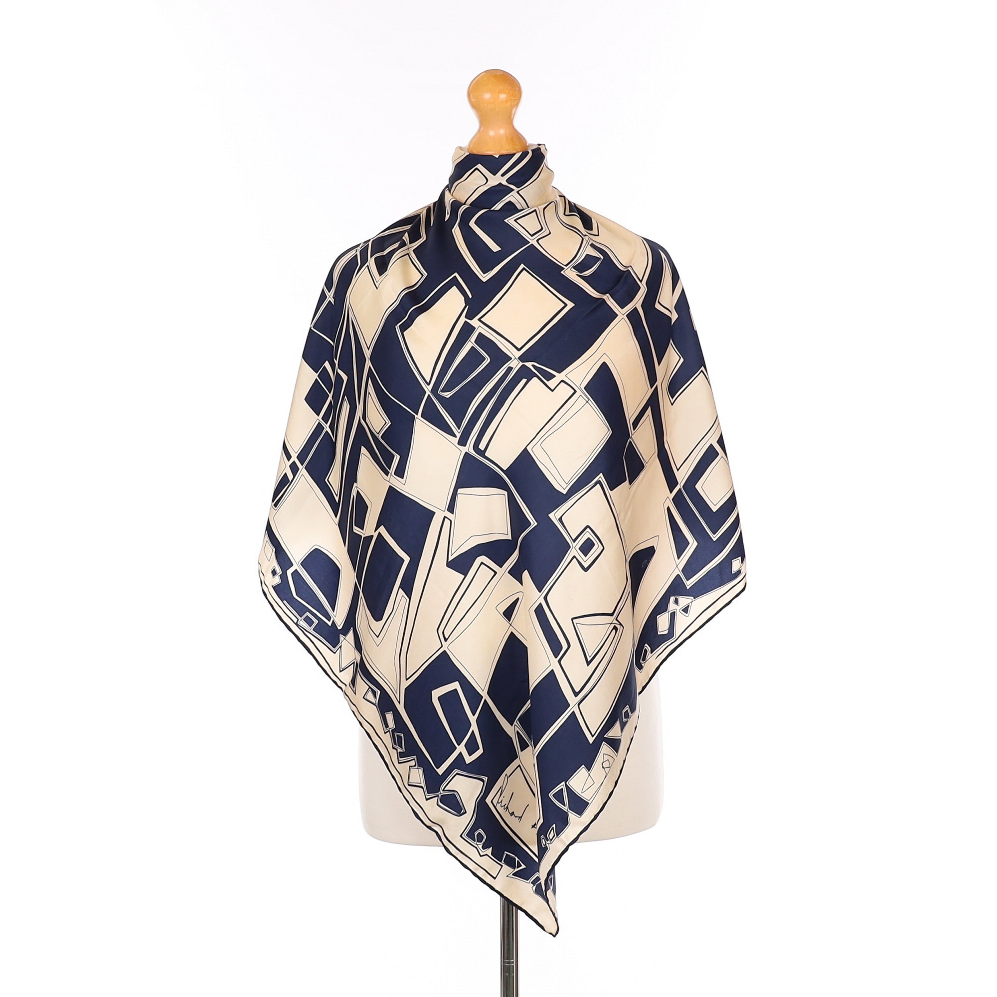 1970’s Richard Allan Abstract Silk Scarf