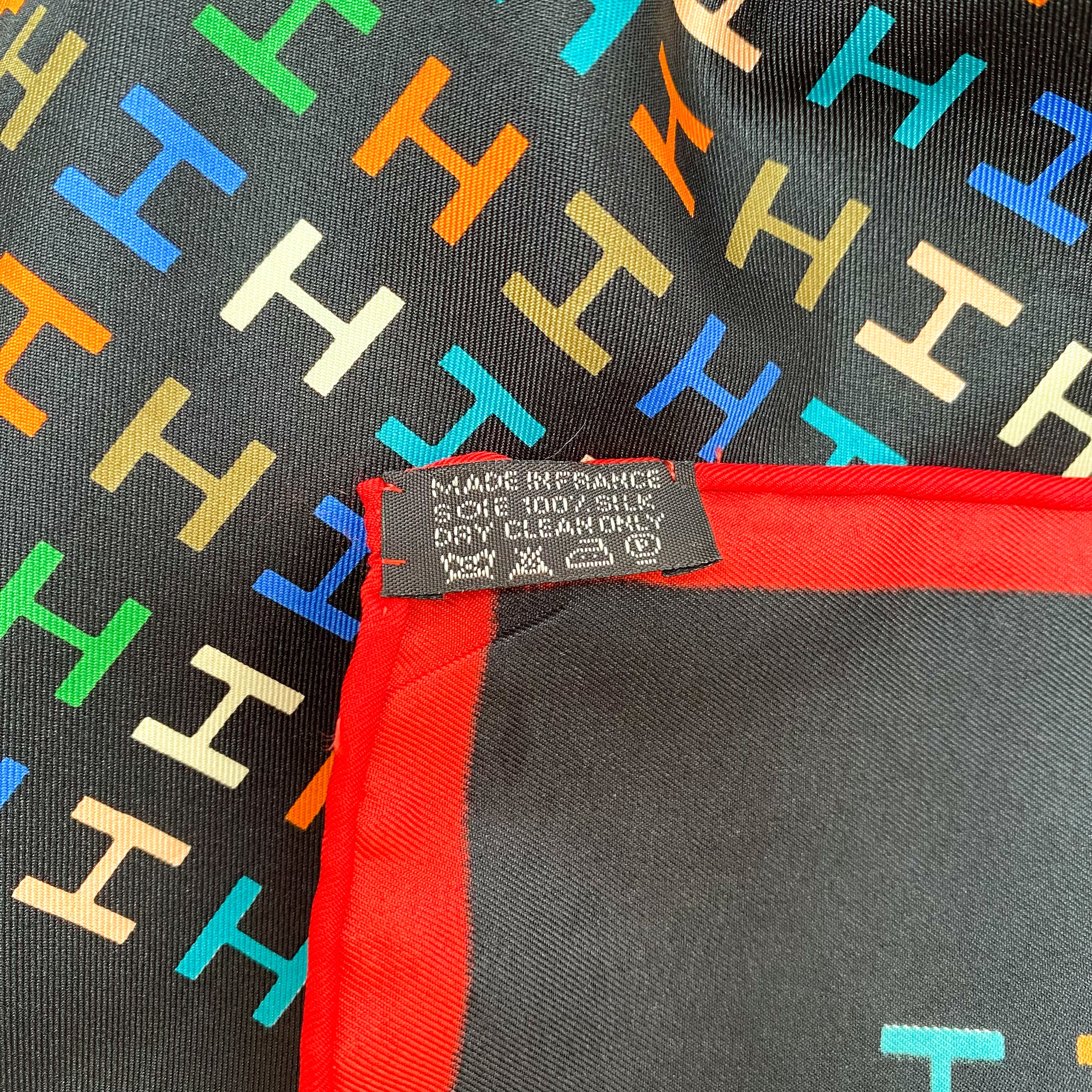 Modern Black Design Silk Scarf