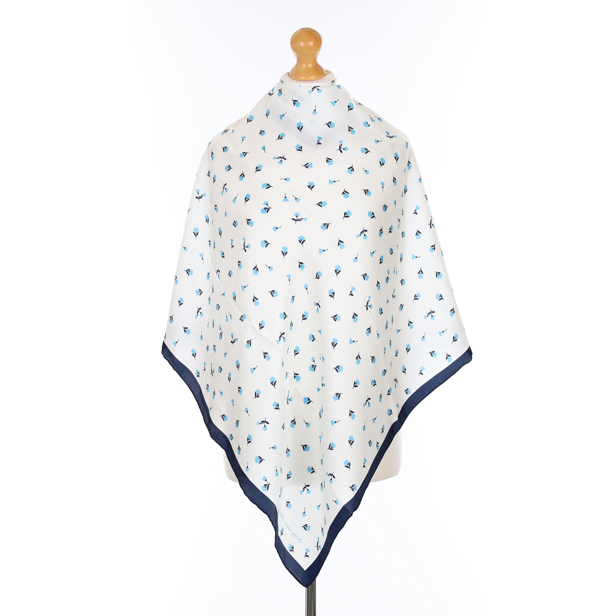 Brand New Kate Spade Blue and White Silk Scarf