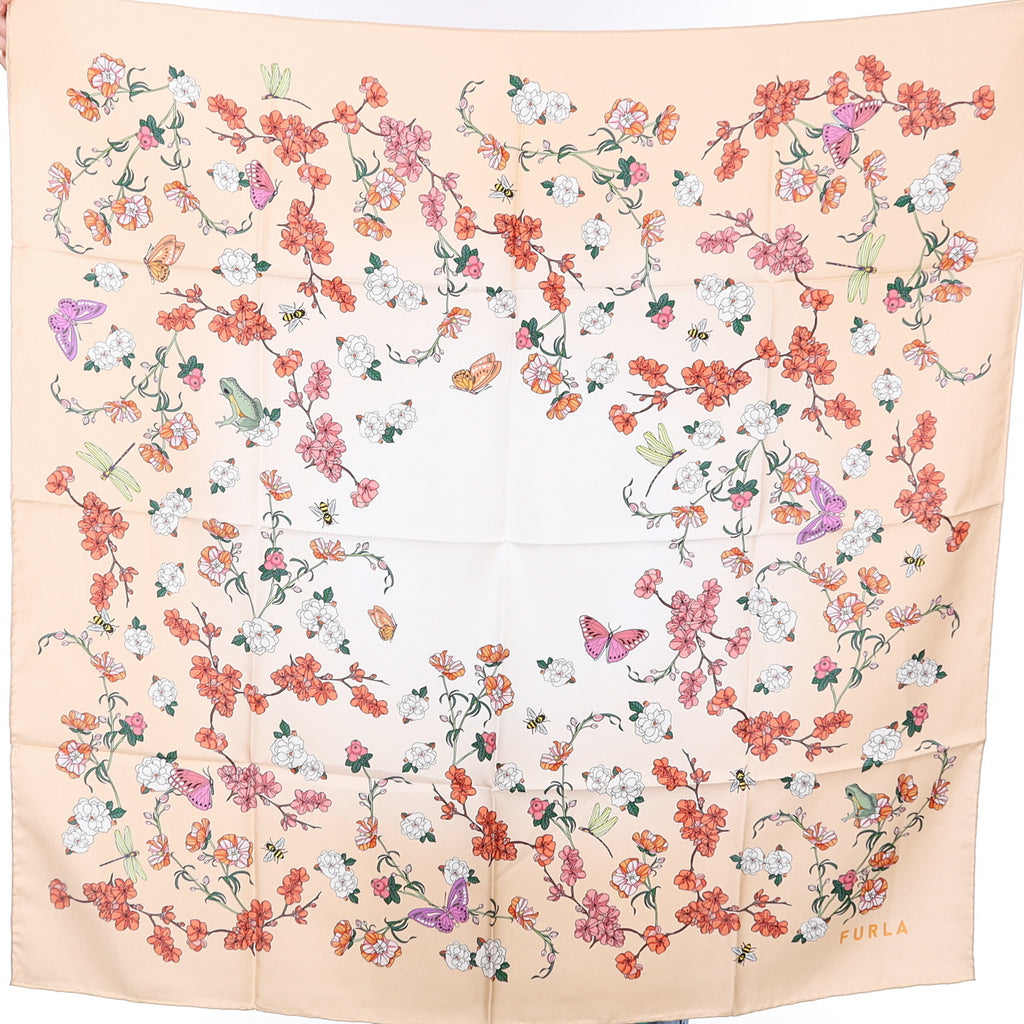 Brand New Furla Floral Silk Scarf
