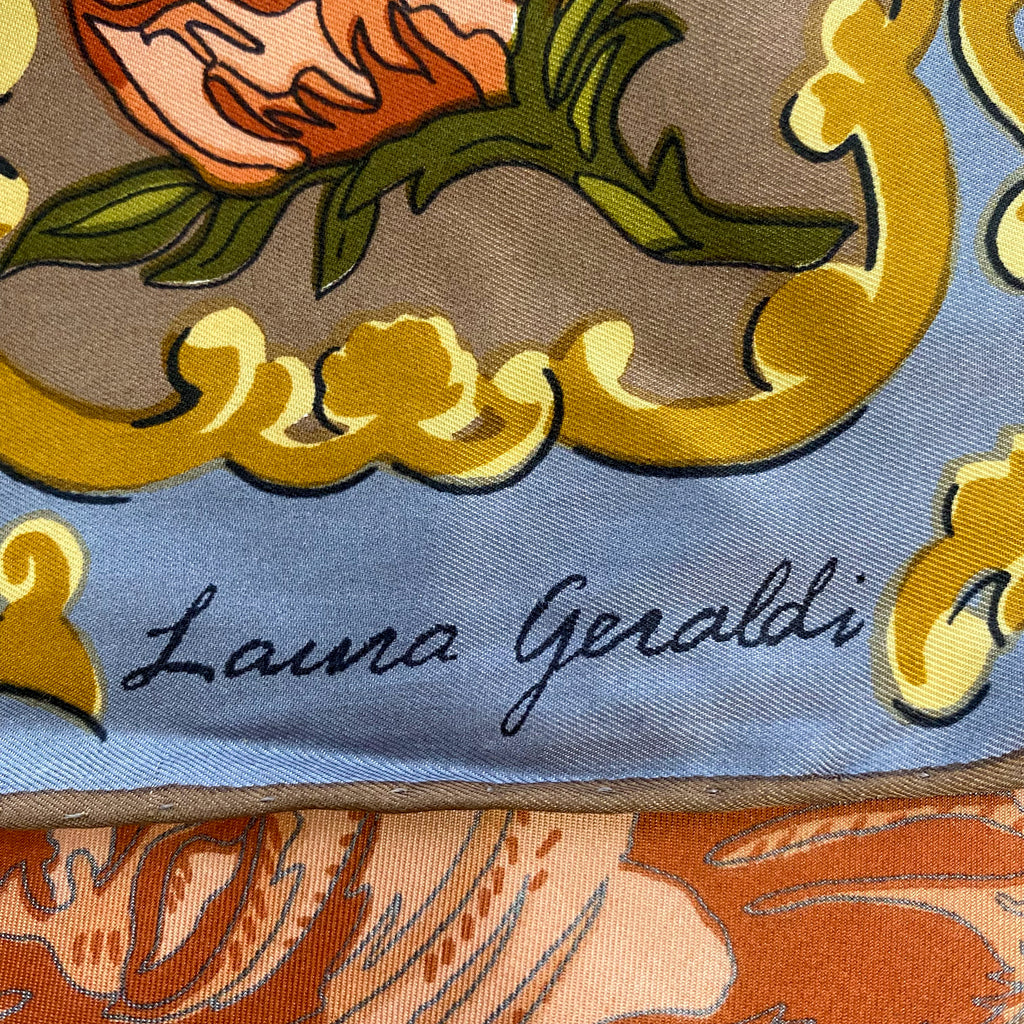 Laura Geraldi Floral Vintage Silk Scarf