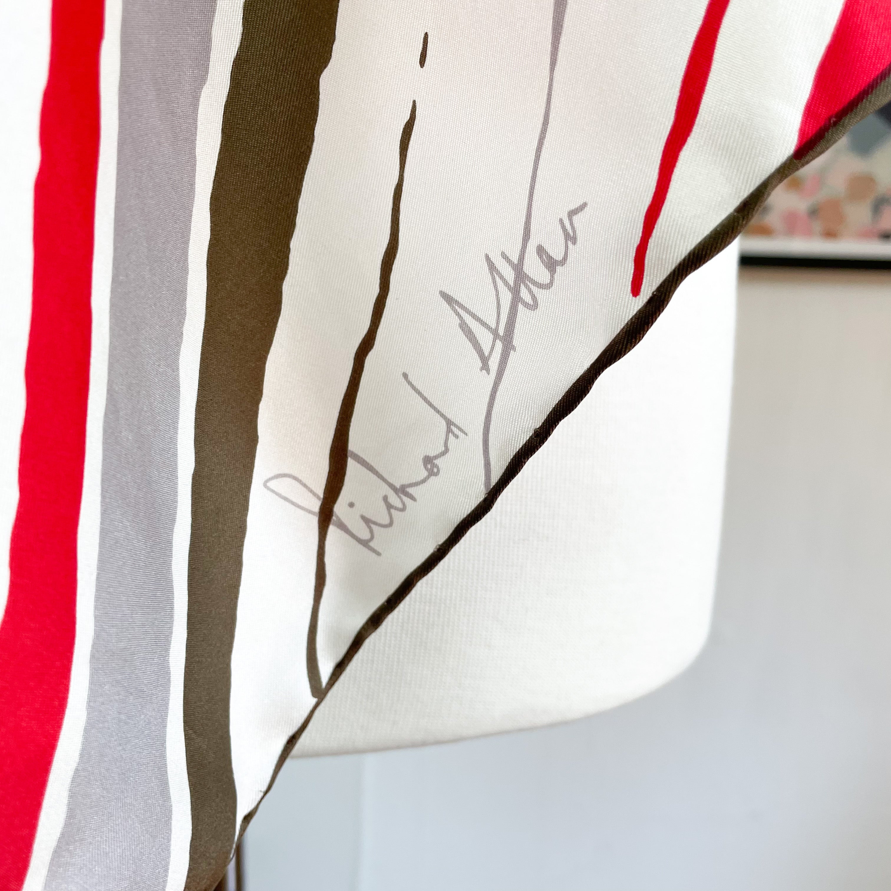 Richard Allan Abstract Design Vintage Silk Scarf