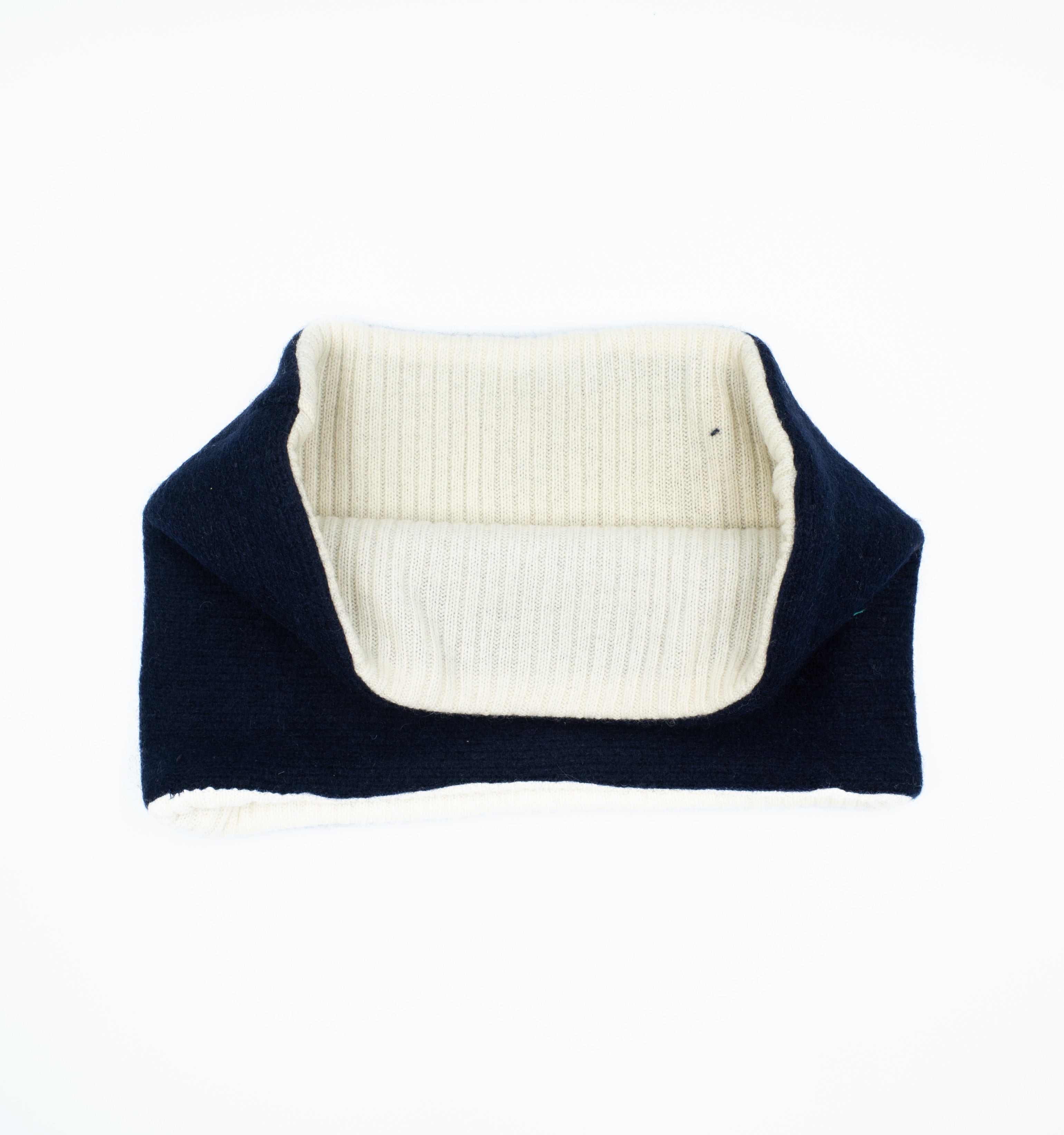 Navy and Cream Ribbed Chunky Neck Warmer