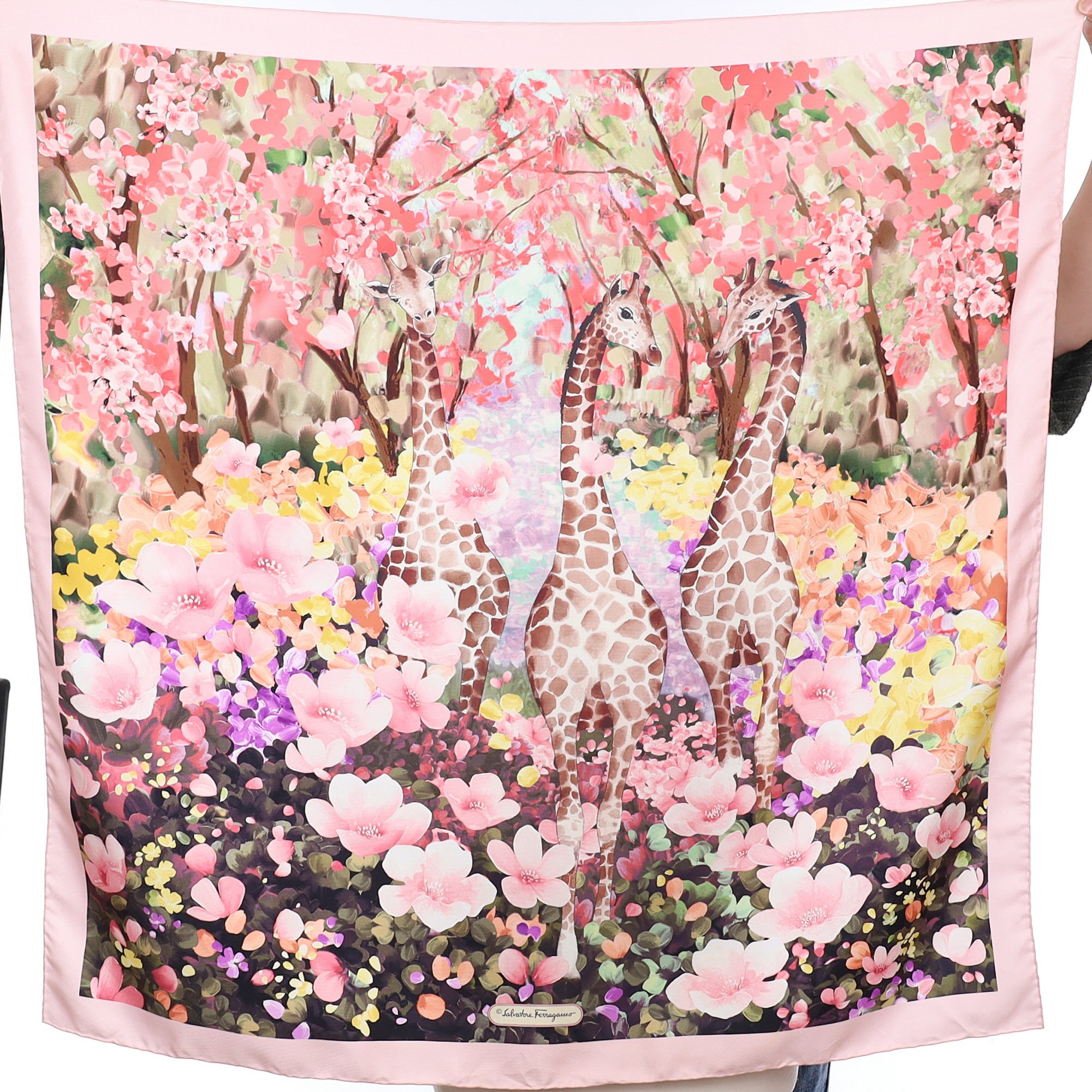 Salvatore Ferragamo Giraffe Silk Scarf