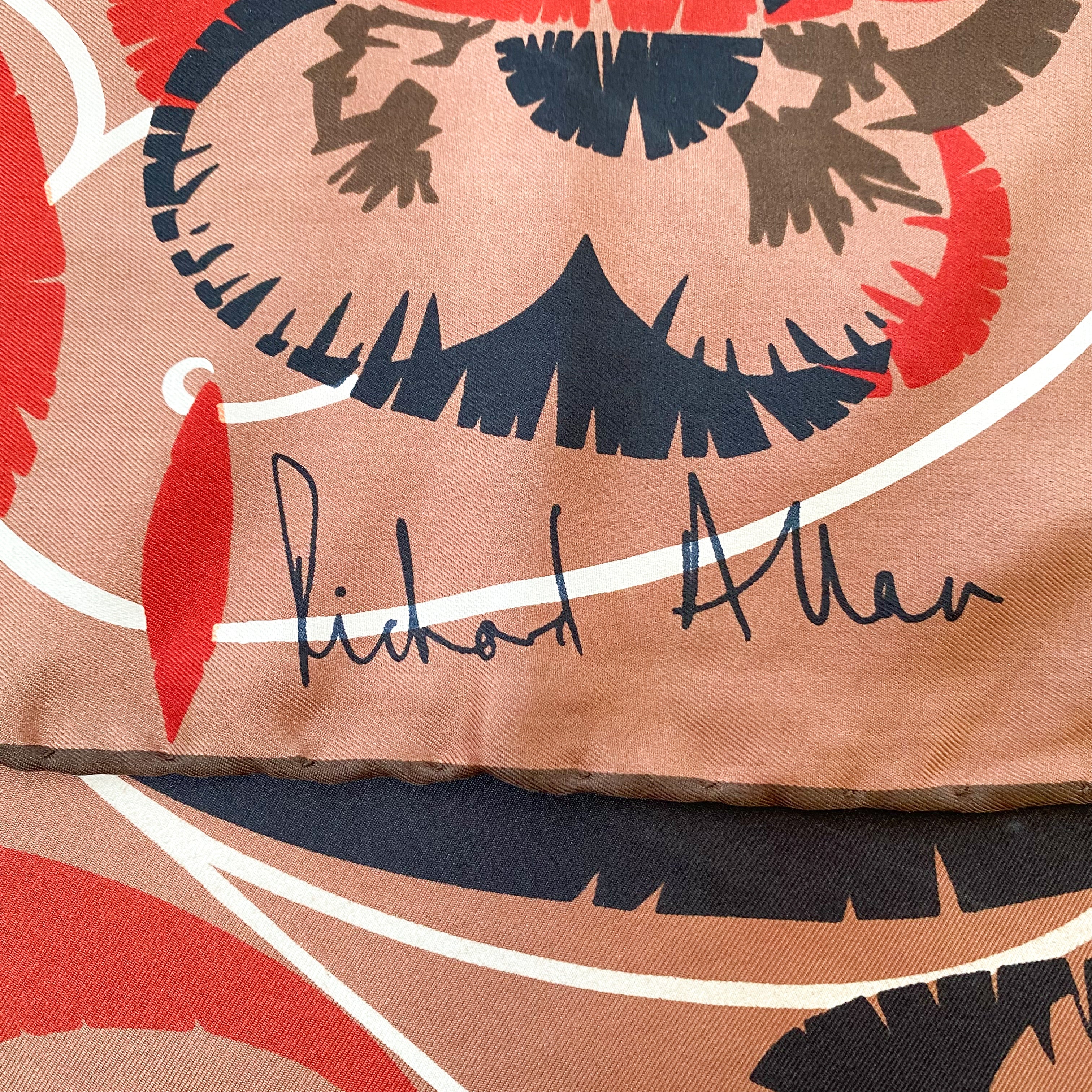 1970s Richard Allan Floral Vintage Silk Scarf