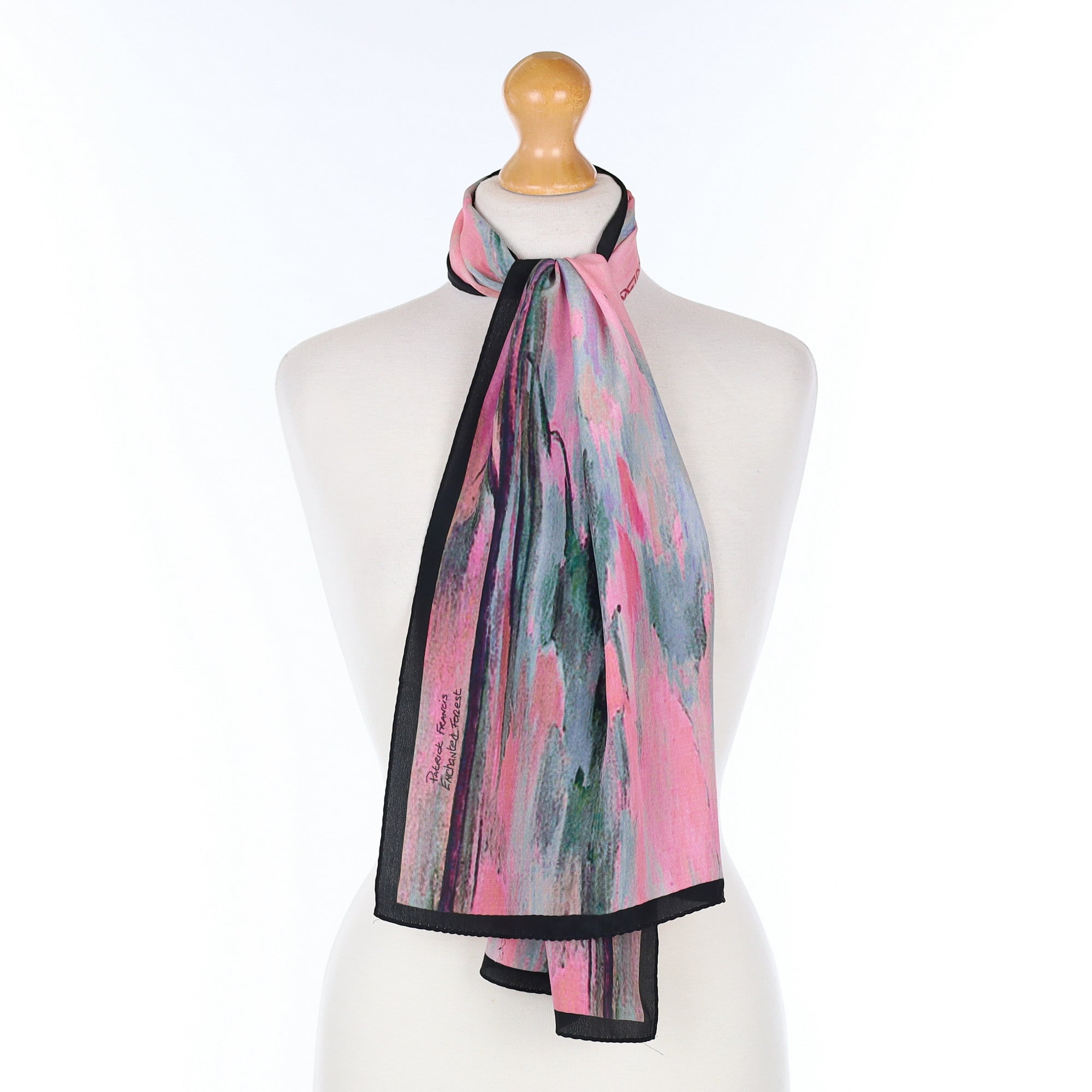 Patrick Francis Pink Patterned Silk Scarf