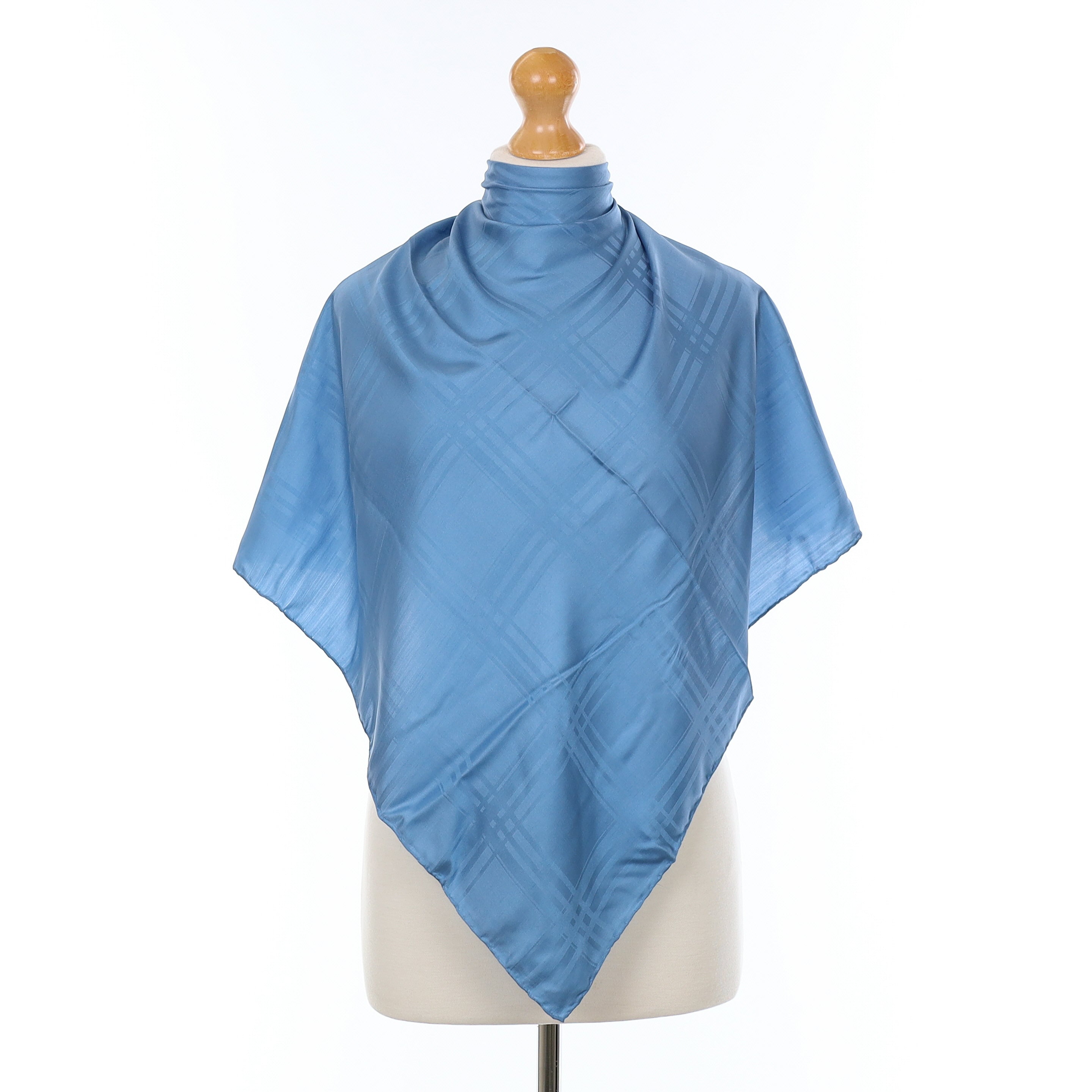 Dusky Blue Vintage Silk Scarf