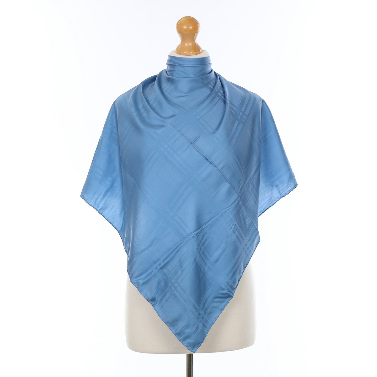 Dusky Blue Vintage Silk Scarf