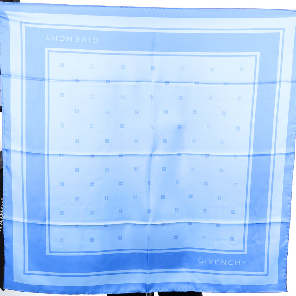Brand New Givenchy Blue Silk Scarf
