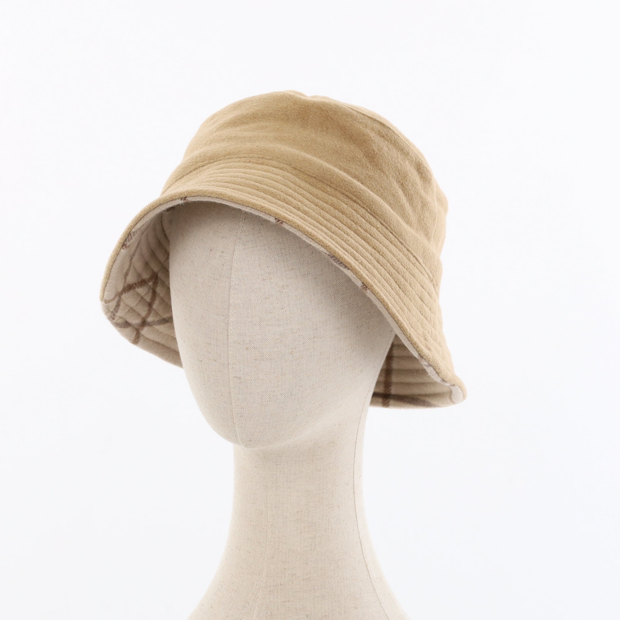Unisex Fawn Checked Reversible Cashmere Bucket Hat Men’s - M Women’s - L