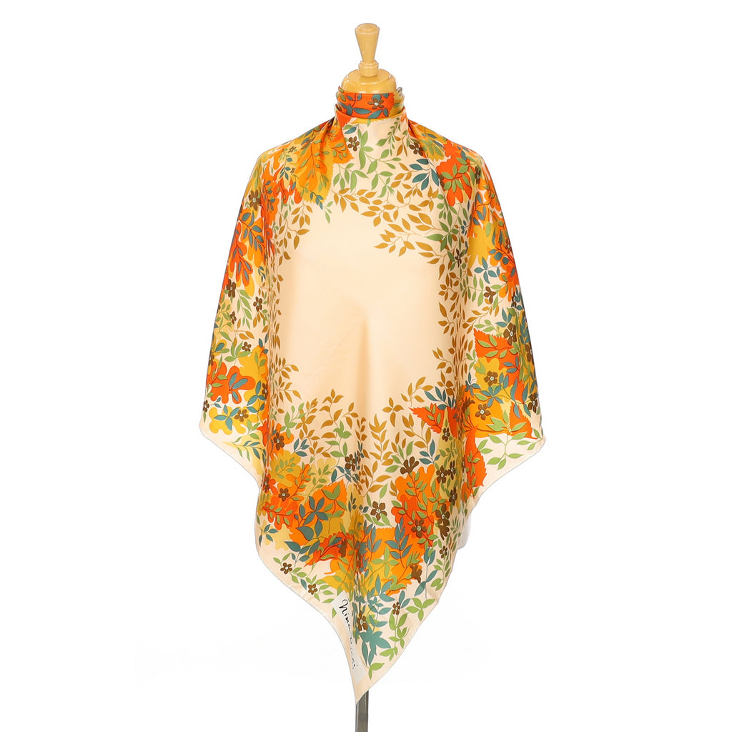 Nina Ricci Pretty Leaf Vintage Silk Scarf